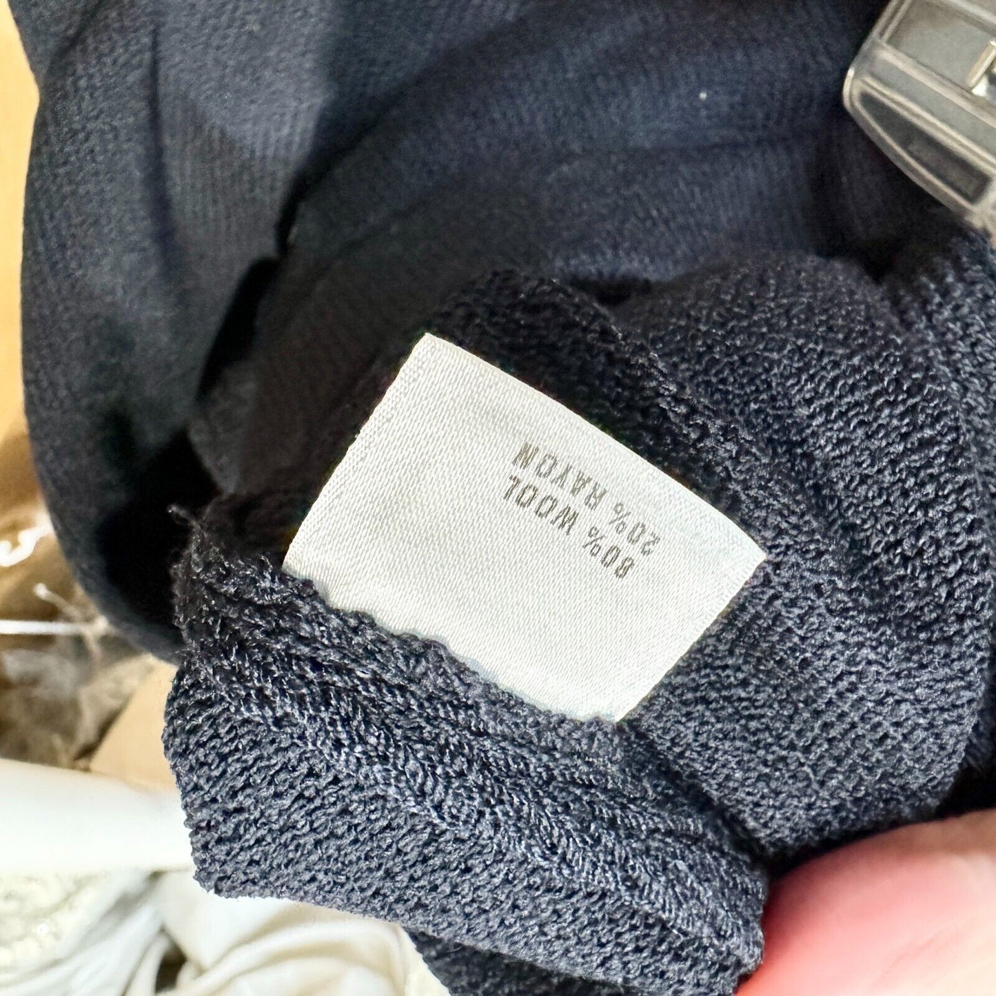 ST John Pants Women Sz 12 Navy Blue Cotton Knit Wide Leg Relaxed Mid Rise Sweats