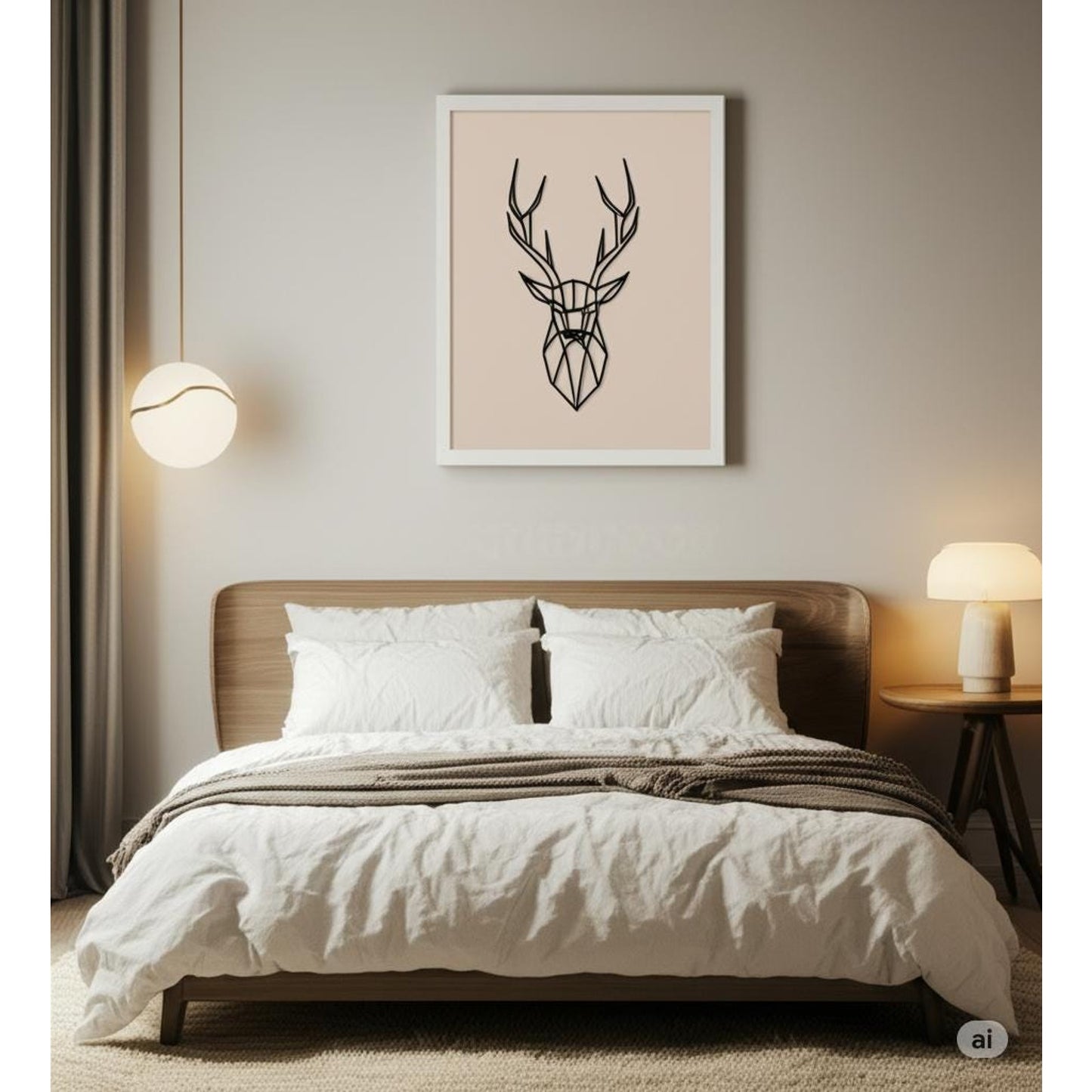 Modern 3D Printed Geometric Deer Head Wall Art, Minimalist Decor, Faux Taxidermy, Unique Home Decor