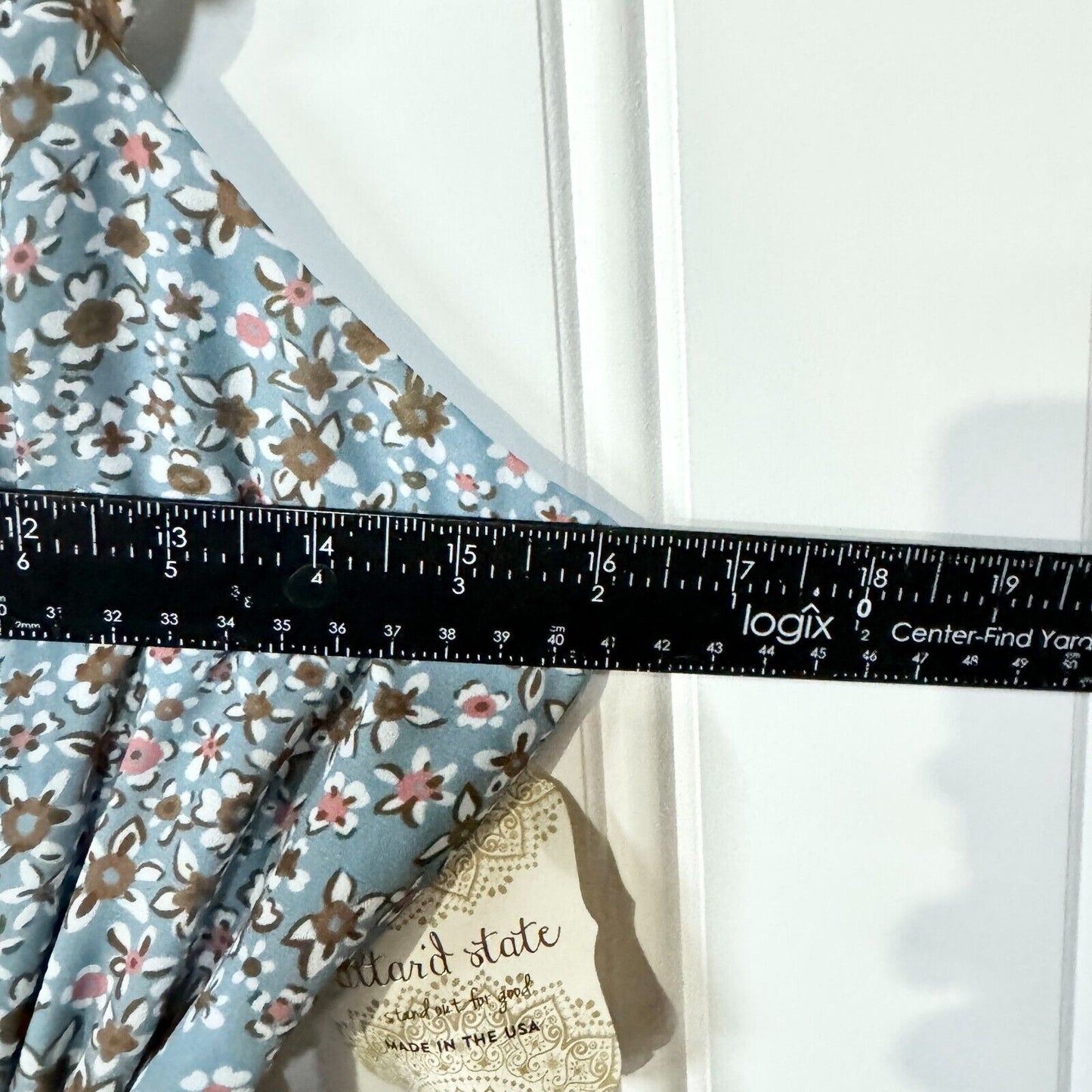 Altar'd State Dress Women Size L Mini Blue Summer Floral Stretch Fit NWT
