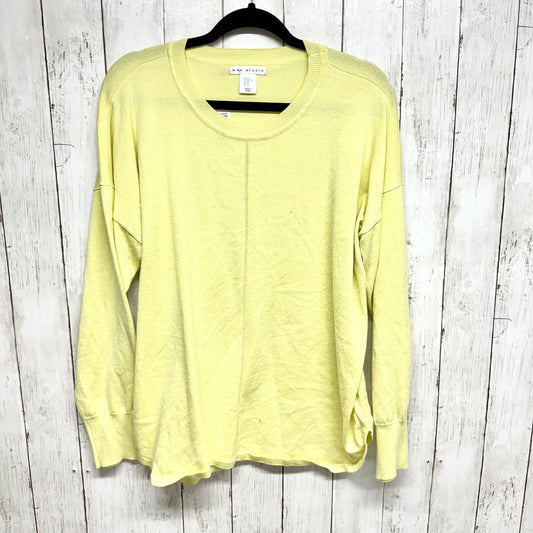 MAX STUDIOS Sweater Women Size Xl Long Sleeve Round Neck Straight Hem Yellow