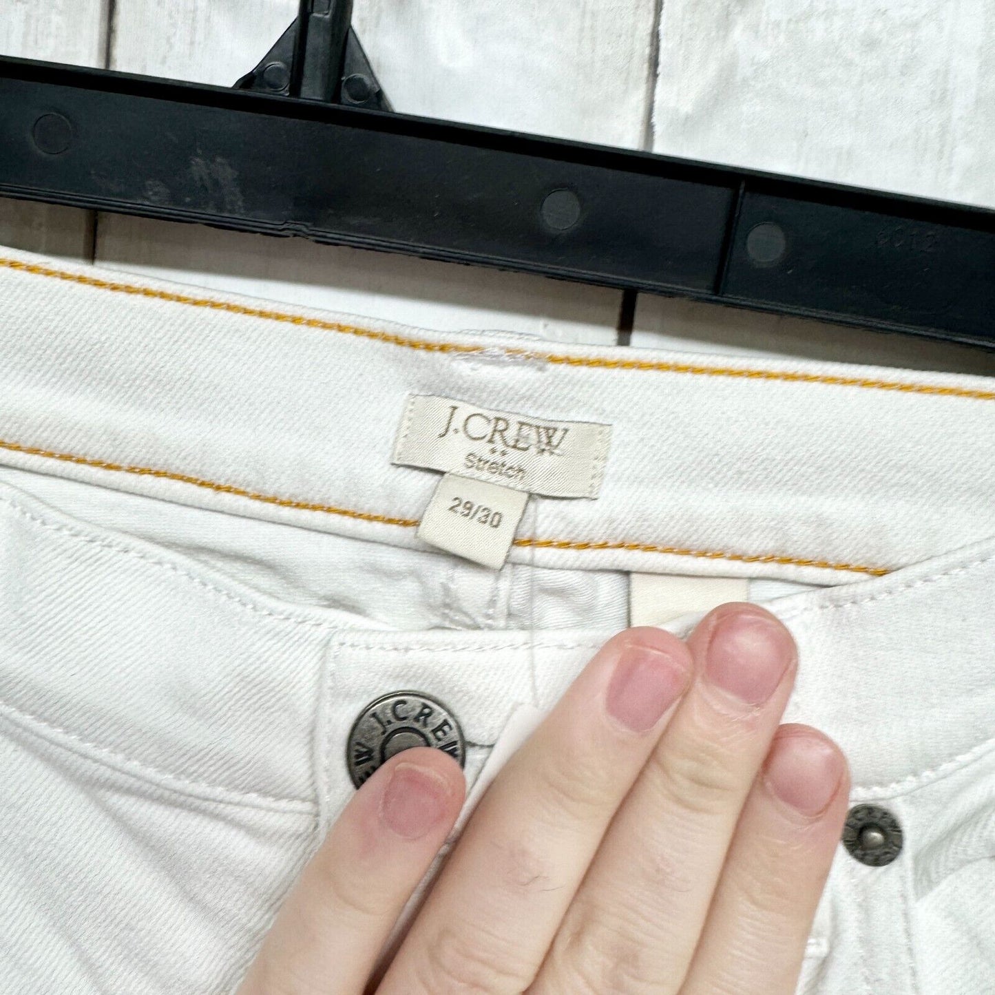 J.Crew Classic Straight Jeans Women's 29/30 White Stretch Denim High Rise Casual
