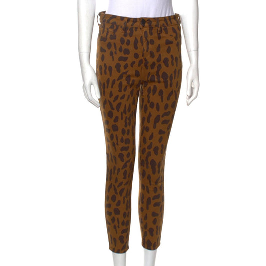 L’agence Margot High Rise Skinny Jeans Spotted Animal Print Sz 28