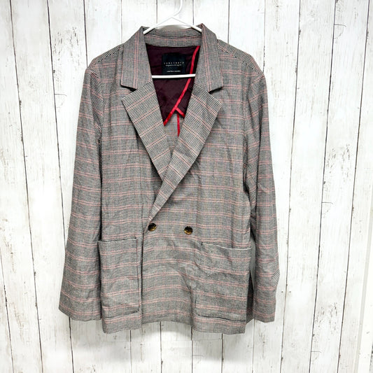 Sanctuary Oversized XL Heritage Boyfriend Blazer Black snd Red Glen Check Plaid