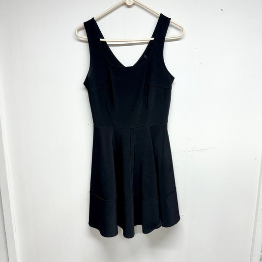 Lulu’s Home Before Midnight Fit & Flare Mini Dress Black Square Neck Back Zip M