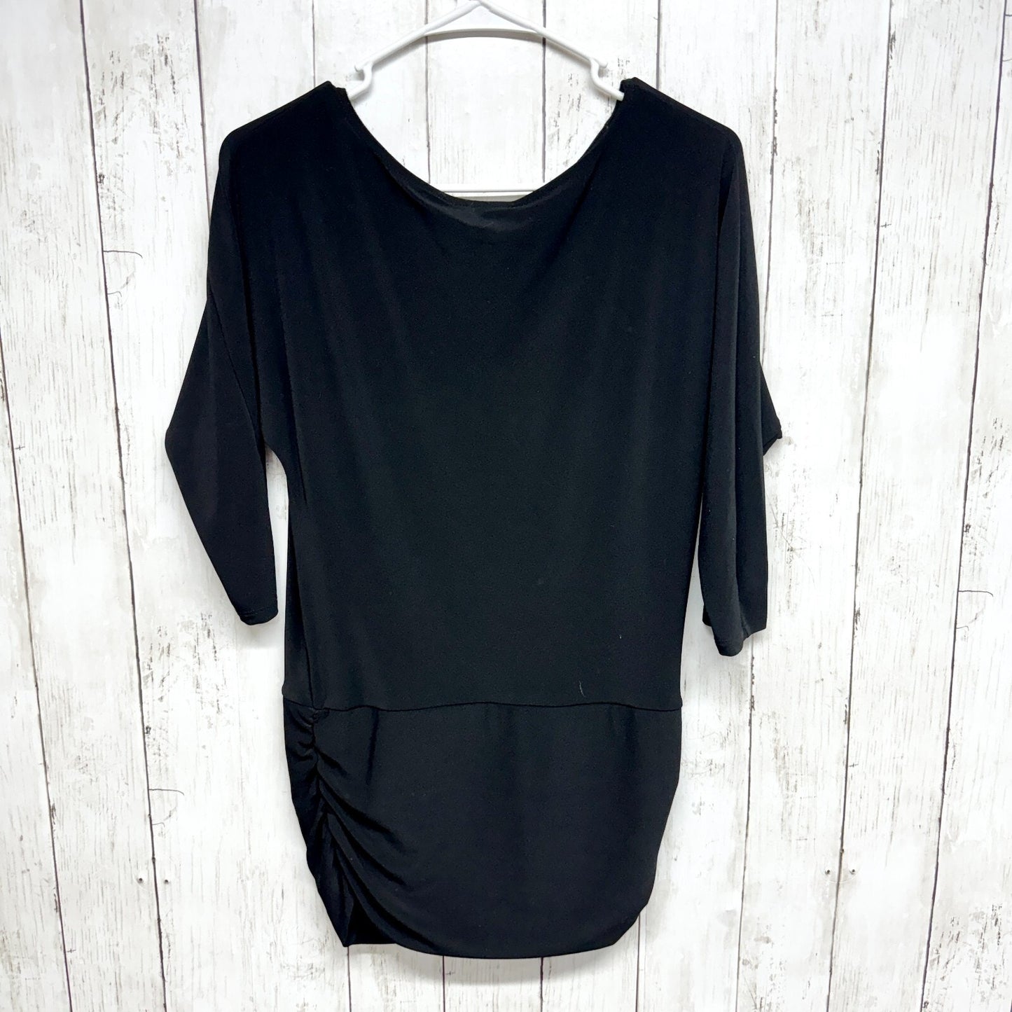 WHITE HOUSE BLACK MARKET Blouse Women Size XXS Swoop Neck Short Sleeve Top