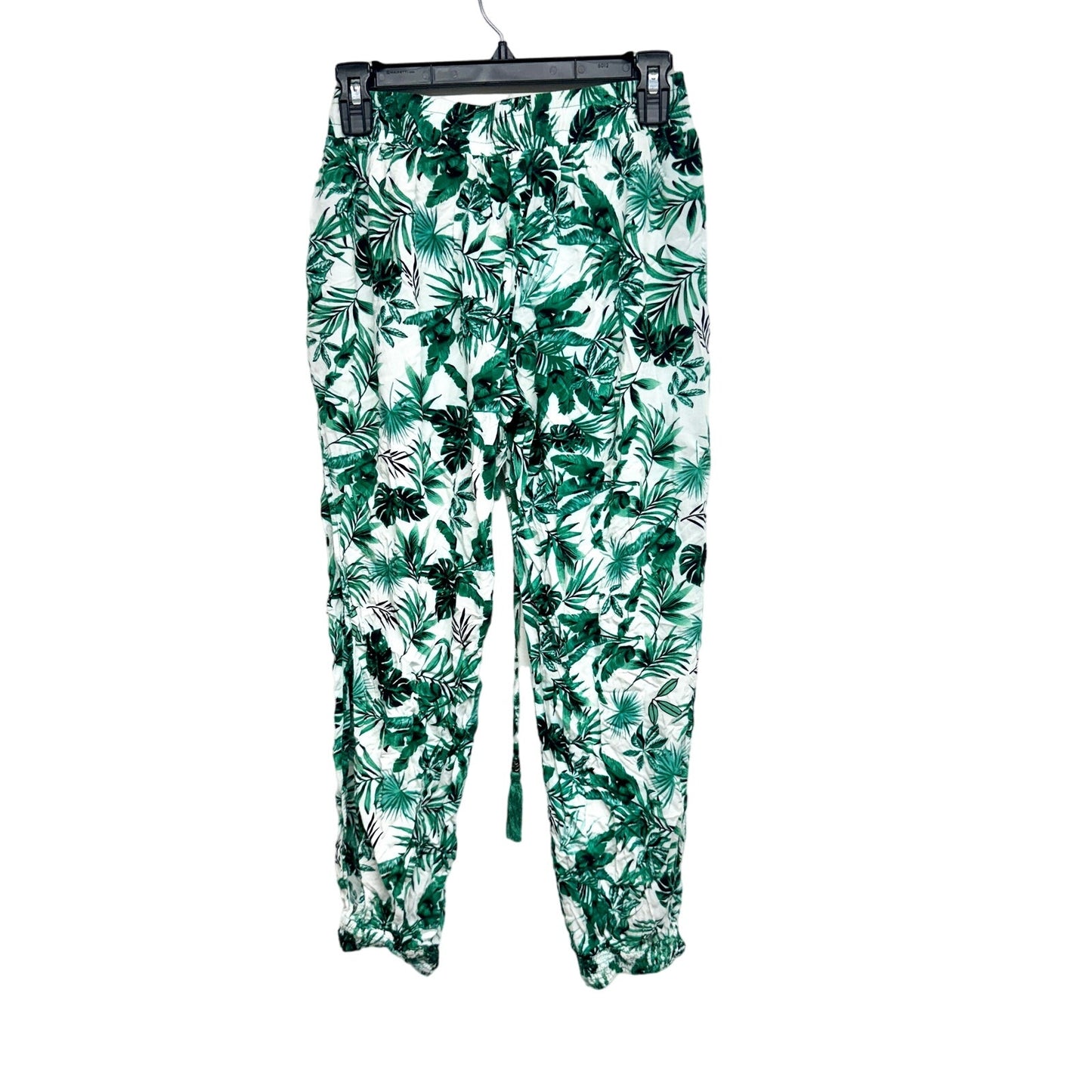 Solitaire Women Slit Leg Elastic Waisted Floral Tropical Swim Joggers Size Small