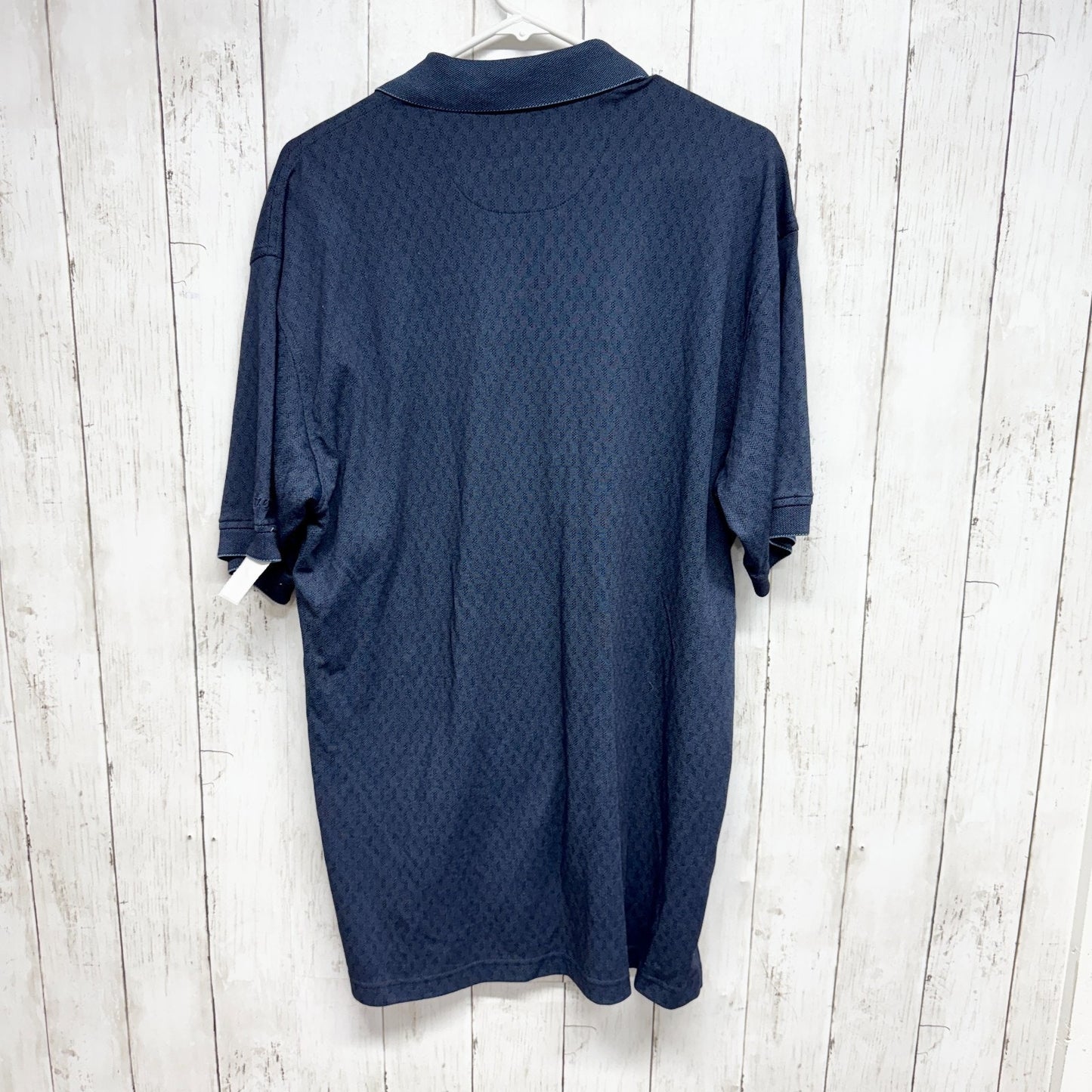Izod Shirt Men Size Medium Navy Patterned Cotton Collared Short Sleeve Polo NWT