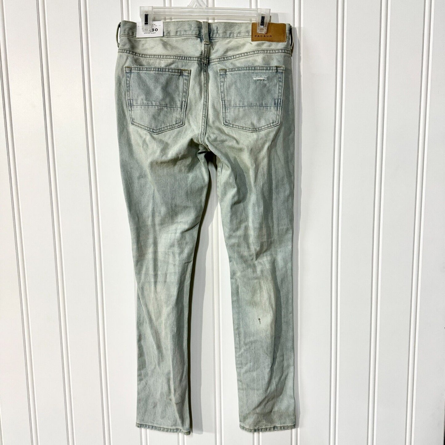 PACSON Jeans Men Size 30X30 Stacked Skinny Distressed Light Acid Washed NEW