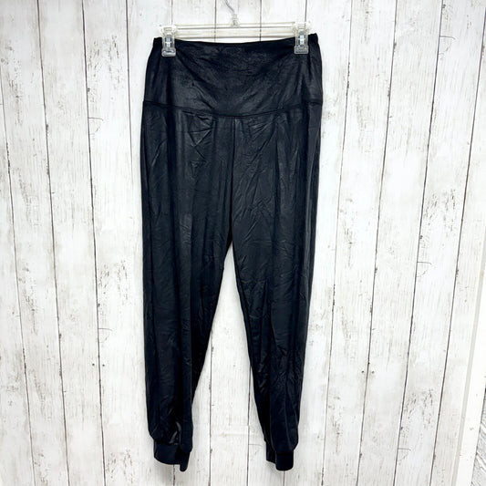 NICOLE MILLER NEW YORK Leggings Women Sz M Black Shimmery Ankle Cut Jogger High