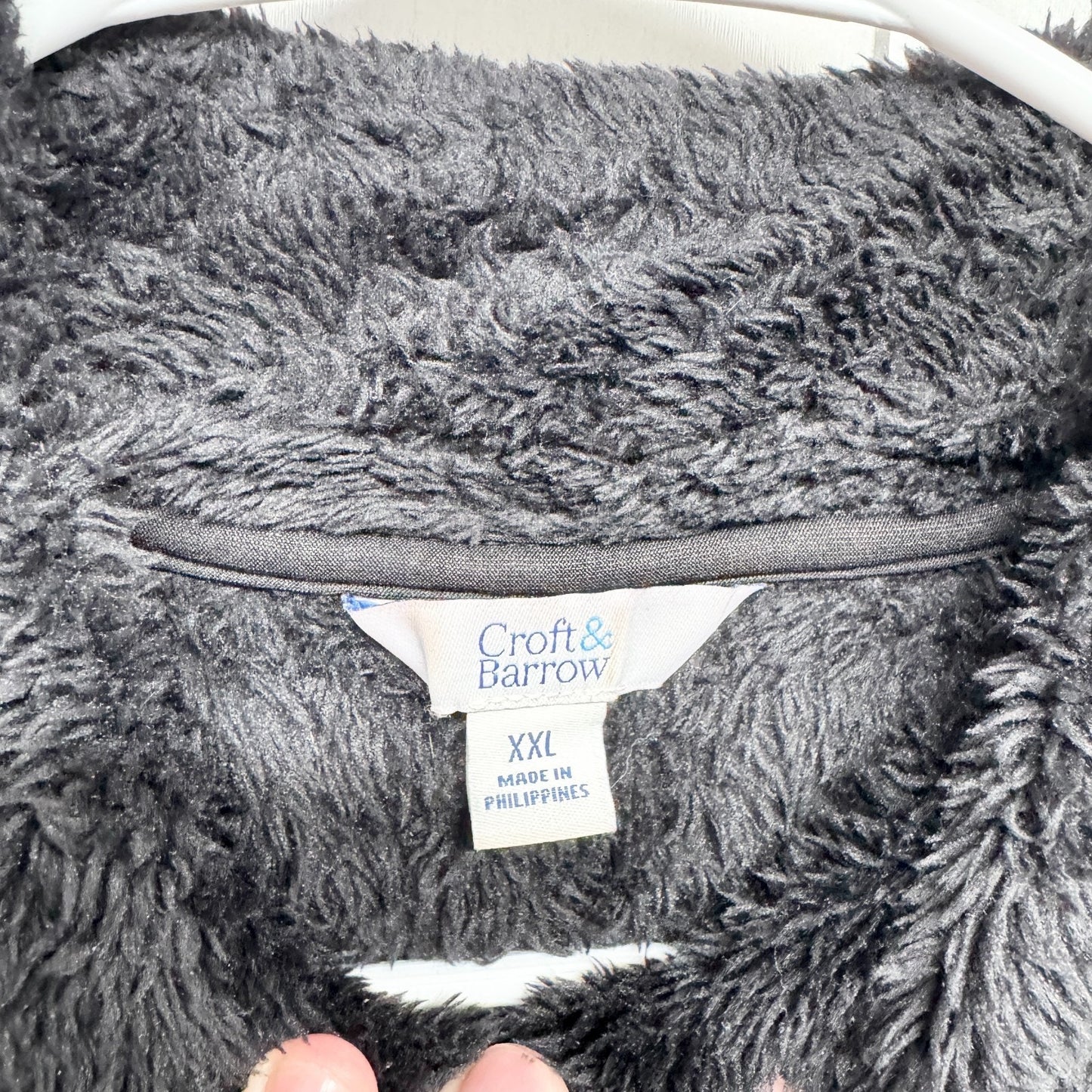 Croft & Barrow Vest Women Size XXL Black Faux Fur Collared Sleeveless Full Zip