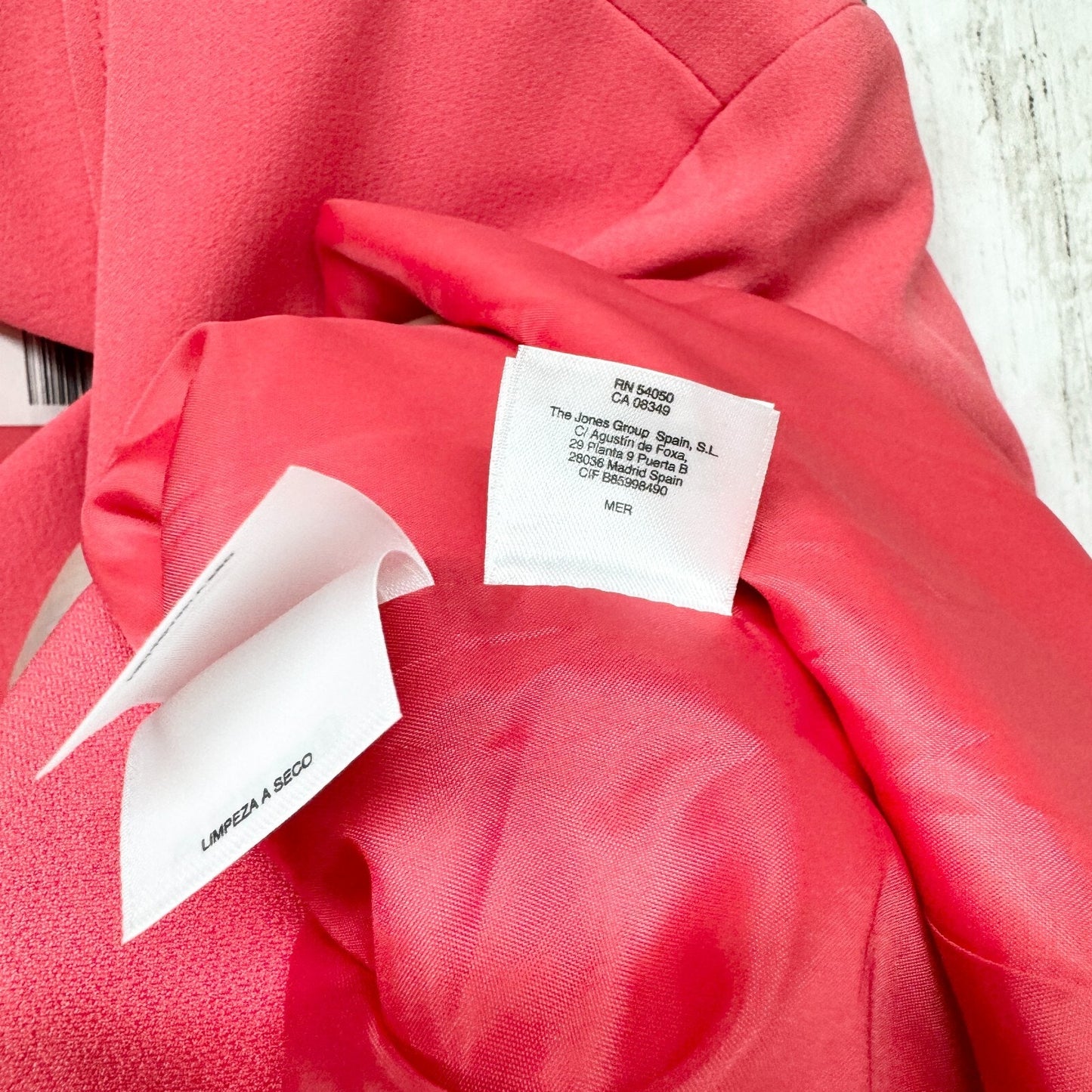 JONES NEW YORK Jacket Women SZ 24W Single Button Hot Pink Coat Blazer Polyester