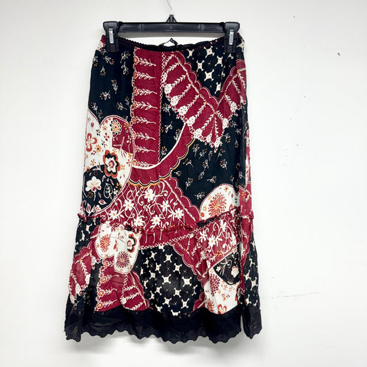 Vtg Cottage SANDRO Gypsy Boho Colorful Patchwork A-Line Maxi Skirt Size Medium