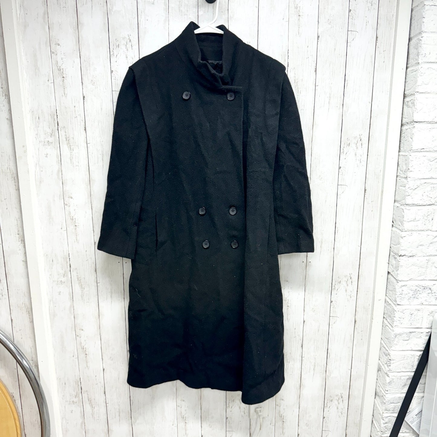 Vintage Projections Coat Women Black Peacoat Button Front Outdoor Winter Weather