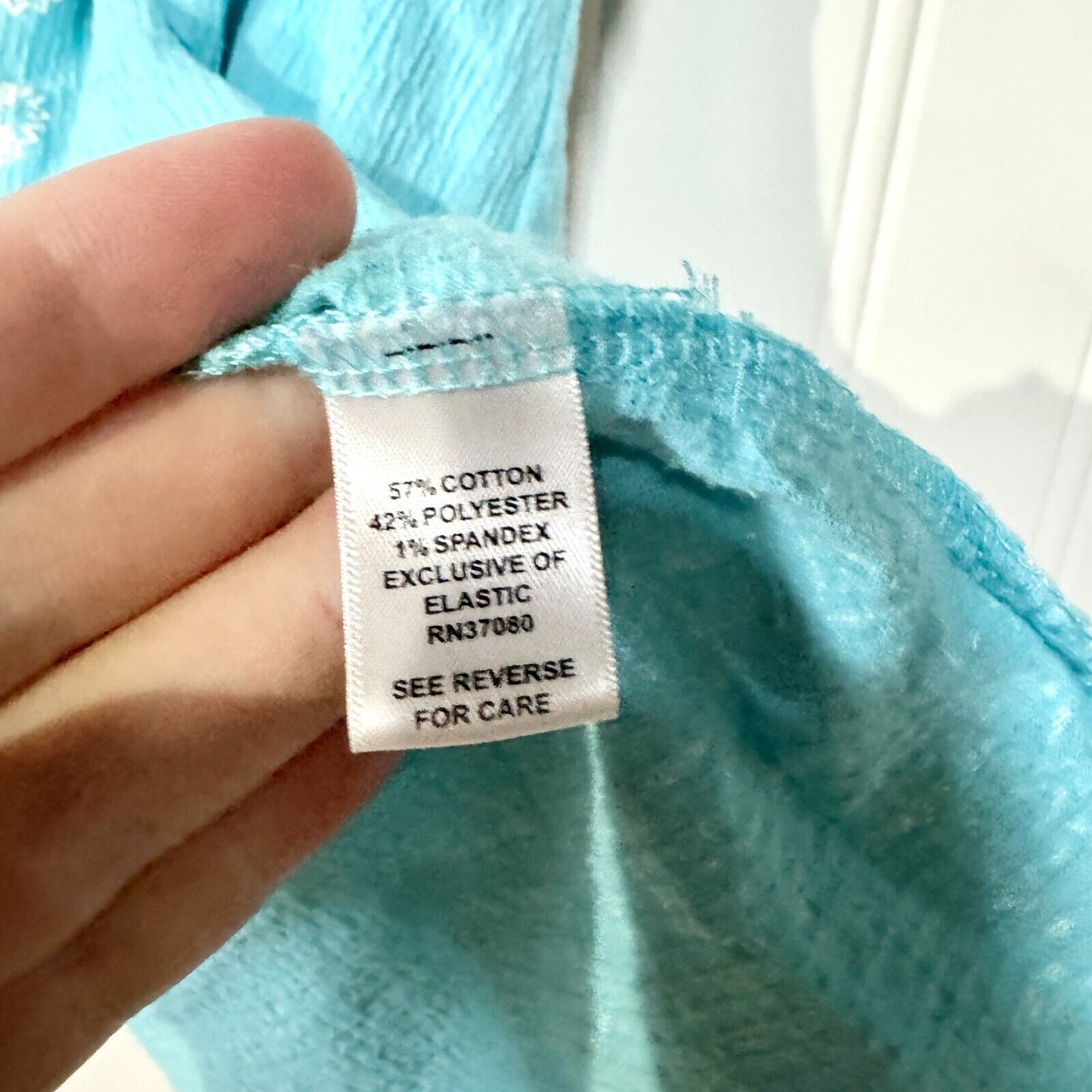 Cato Shirt Blue Embroidered Short Sleeve Squared Neck Cotton Size 22/24W