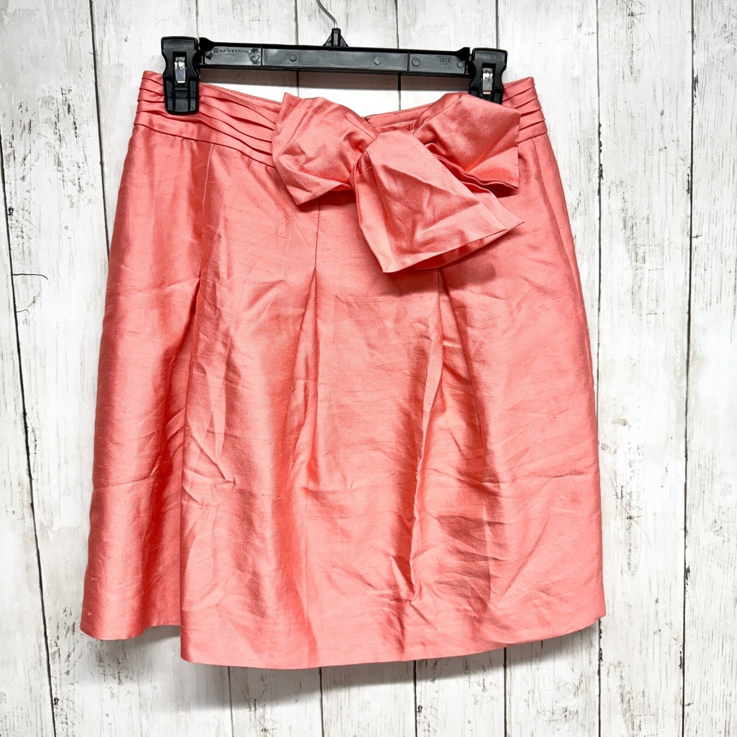 Kate Spade Skirt Women Size 4 Pink Above Knee Front Bow Zip Back Pleated Preppy