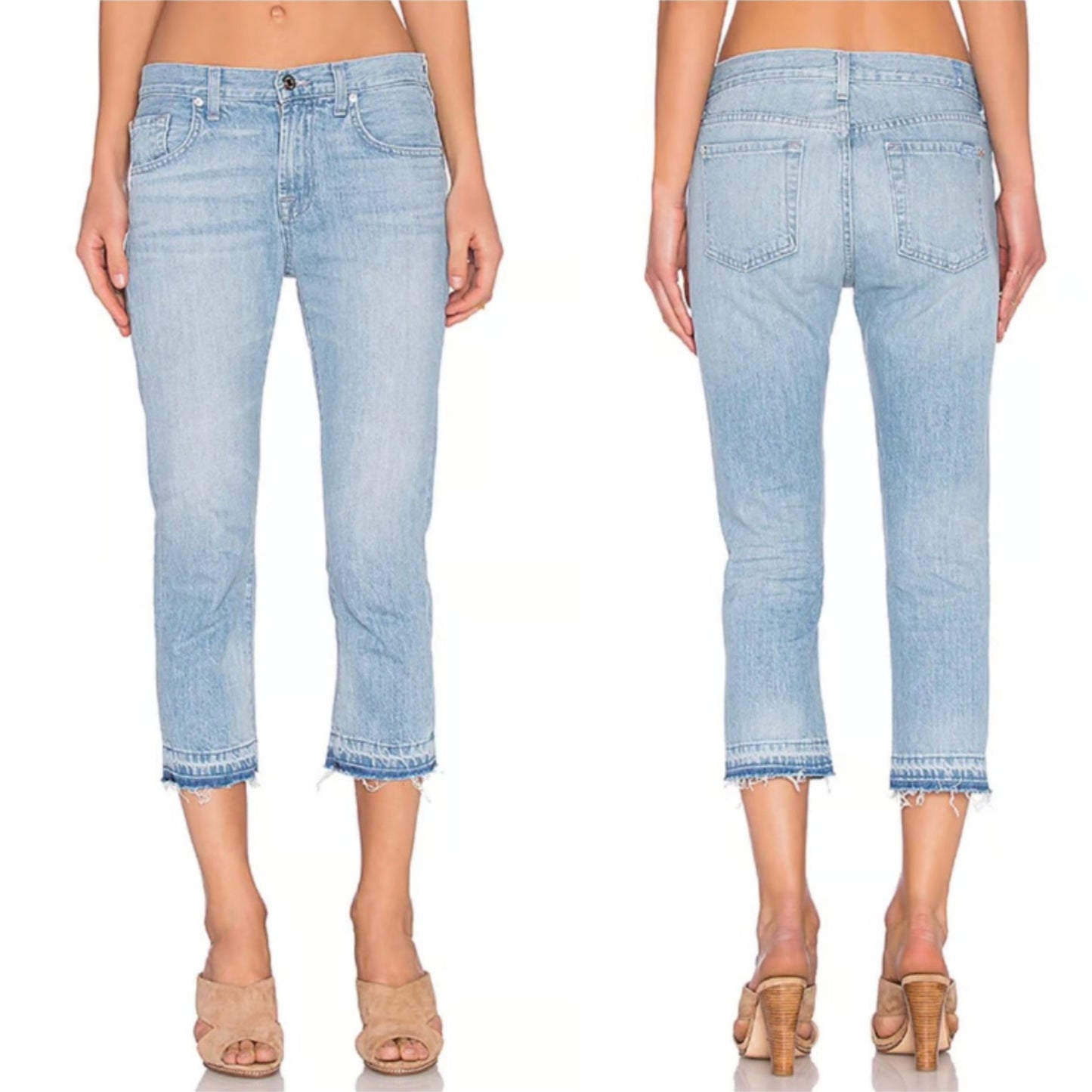 7 FOR ALL MANKIND women the cropped relaxed distressed skinny jean size 26