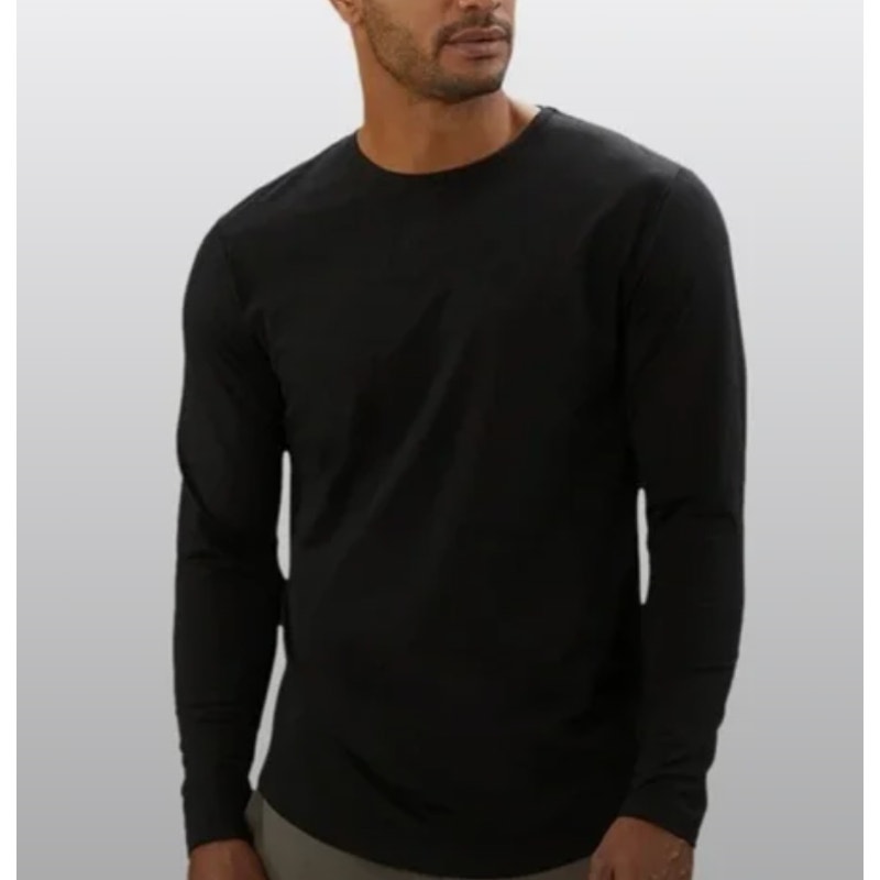 CUTS Clothing Mens The AO Black Long Sleeve Straight-Hem T Shirt Size XXL