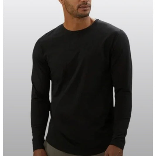 CUTS Clothing Mens The AO Black Long Sleeve Straight-Hem T Shirt Size XXL