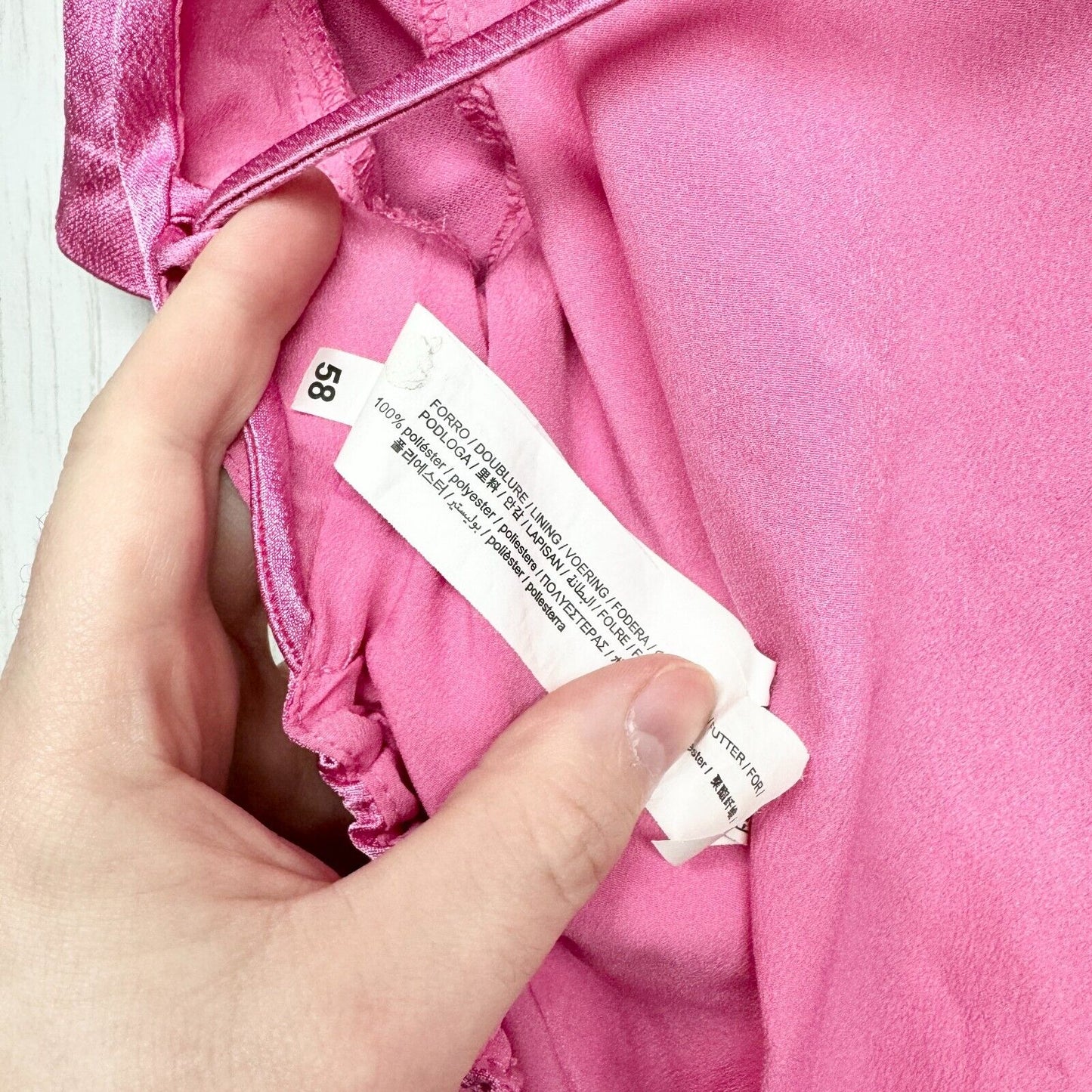 ZARA Top Women Size XS Cropped Satin Open Back Short Sleeve Pink Laced Summer