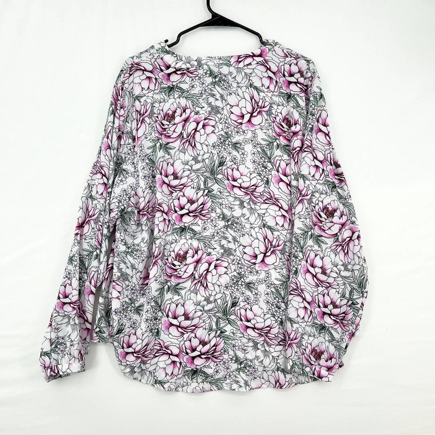 Torrid Pink White Floral Halter Neck Tied Long Sleeve Blouse Size 2/XXL