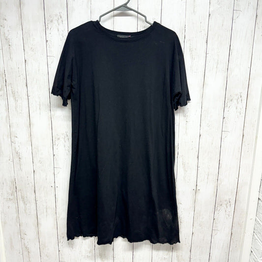 ROOLEE Dress Women Size L Sort Sleeve Mini Black 100% Cotton Flared Bottom