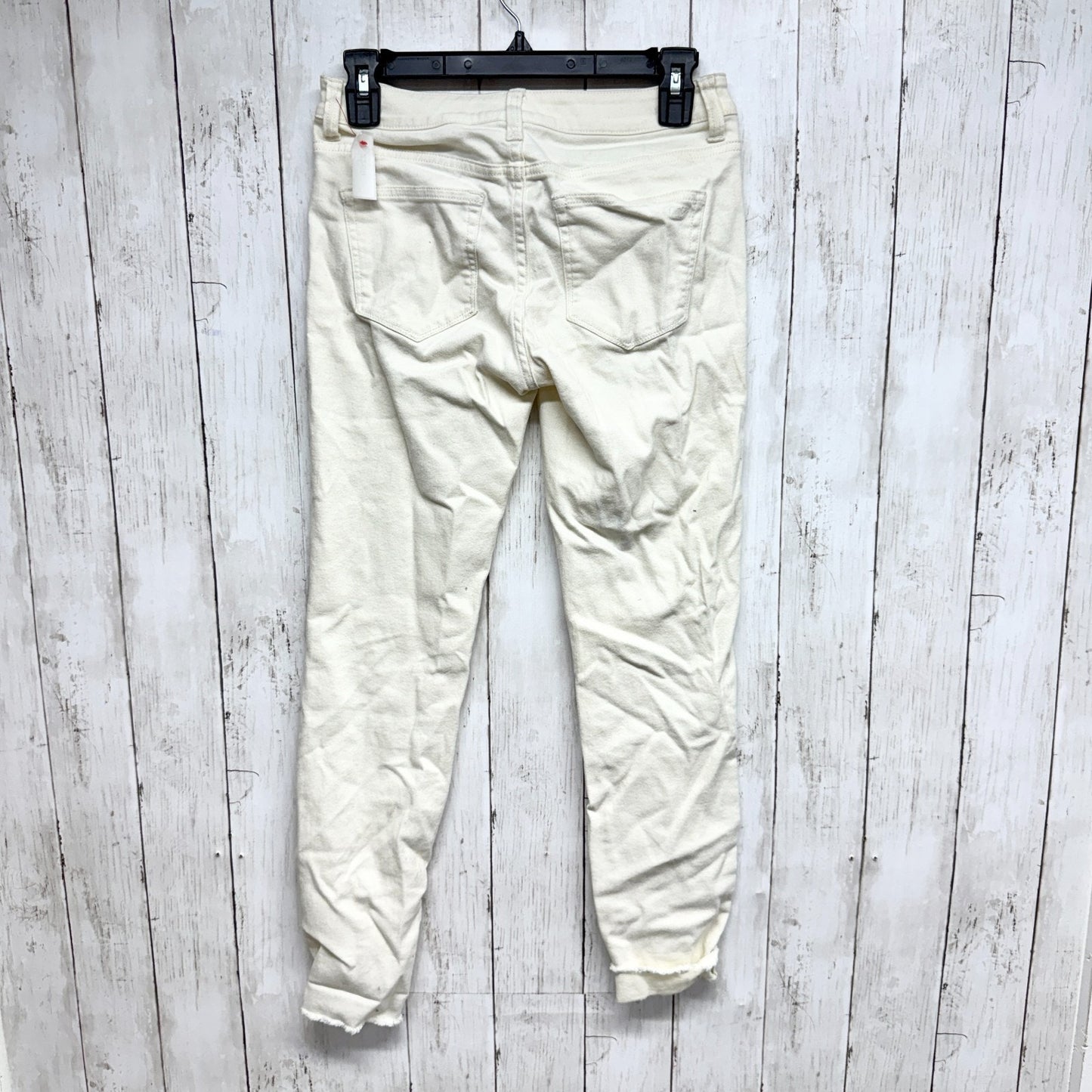 Vineyard Vines Pants Women Size 2 Ivory High Rise Skinny Jeans Raw Hem 5-Pocket