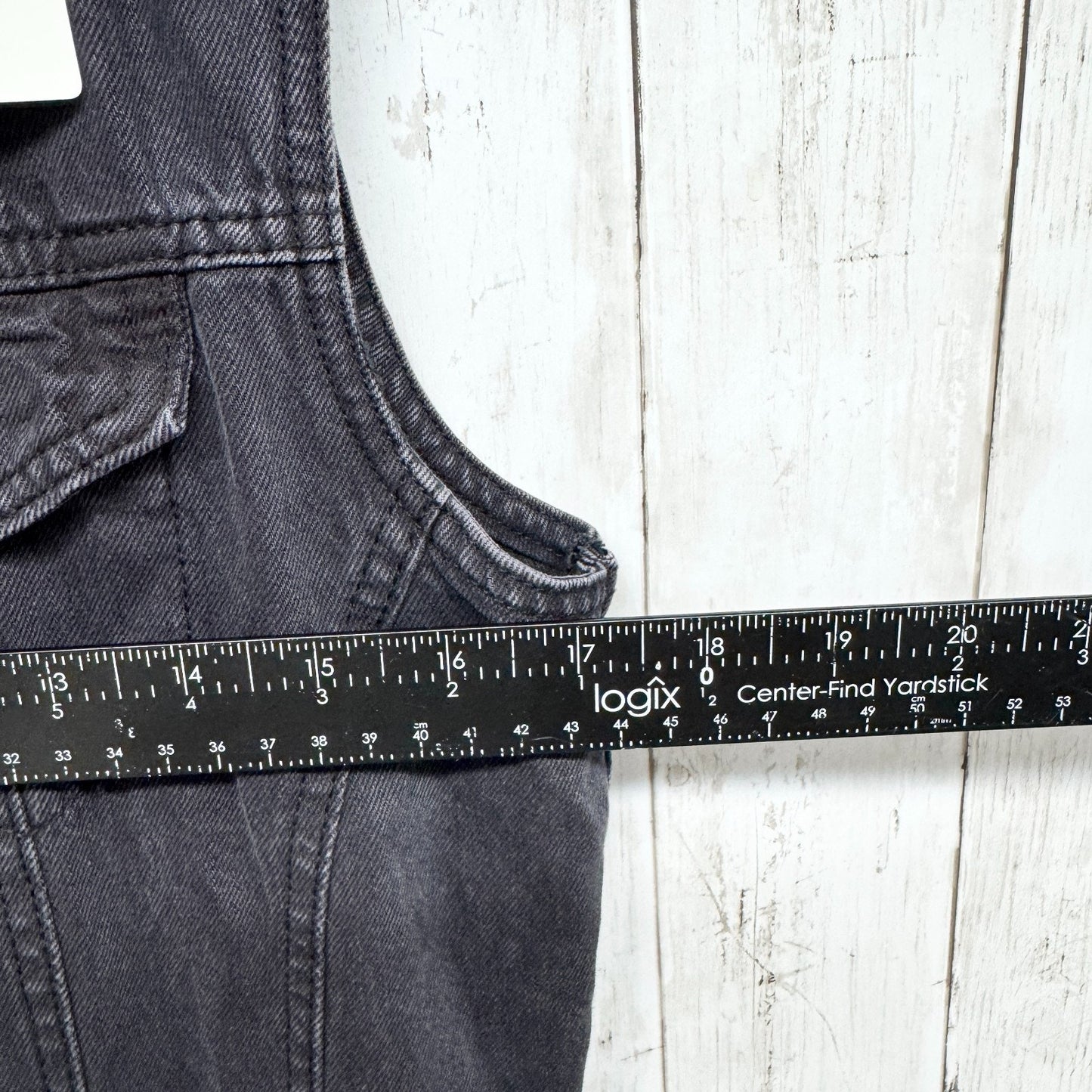 91 Cotton On Jumpsuit Women Size 6 Black Washed Denim Collared Sleeveless Button