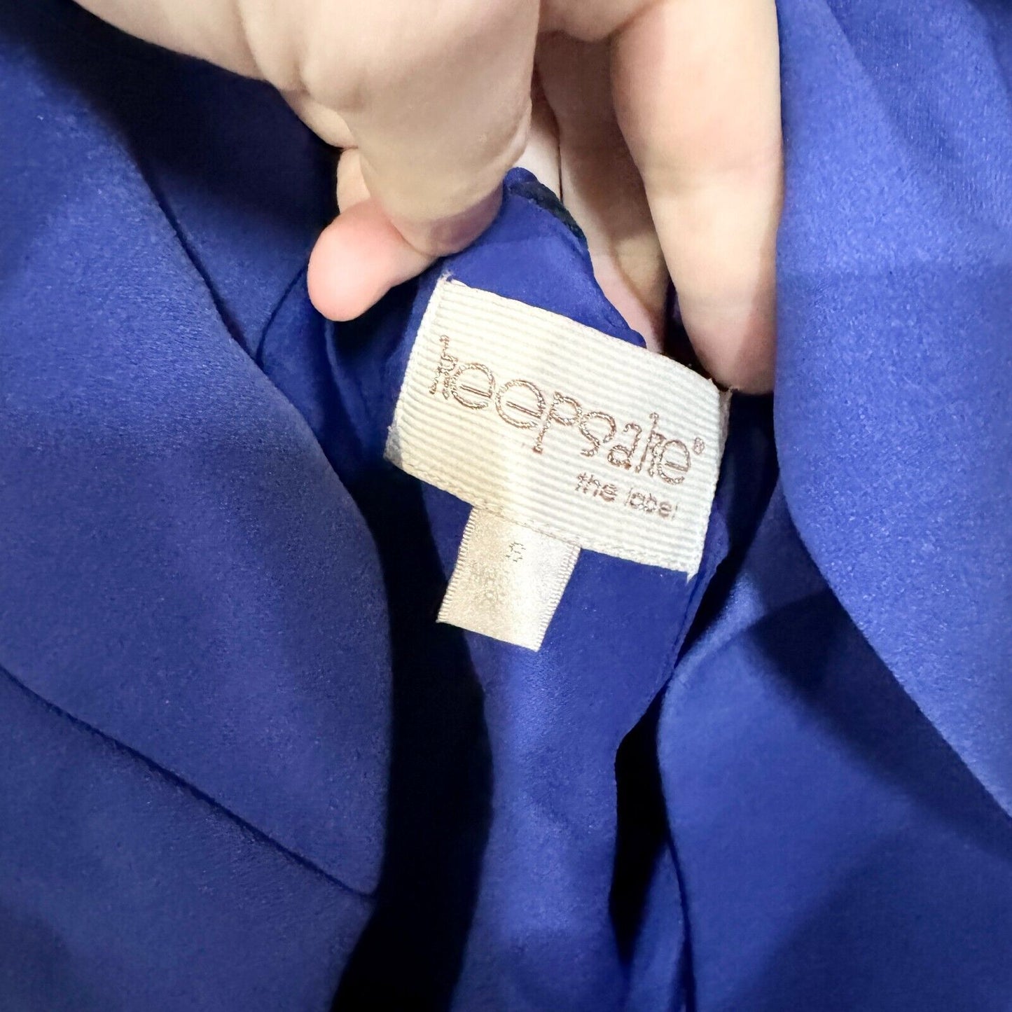 Keepsake The Label Royal Blue Halter Neck Asymmetrical Mini Dress Size Small