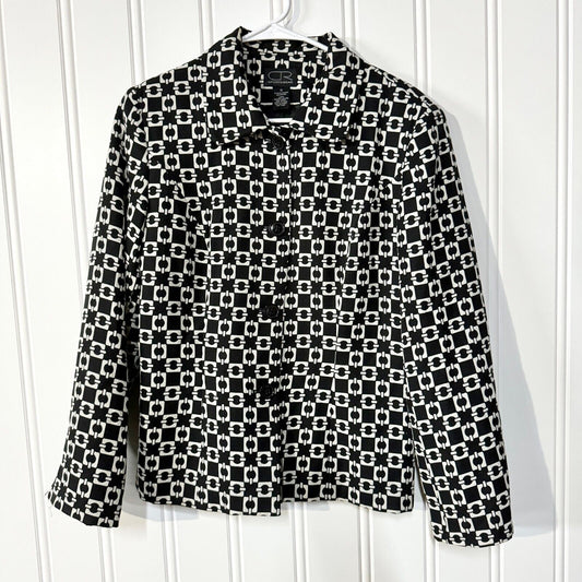 Vintage CR Sportwear Chain Lined Padded Shoulder Button Down Blazer Size 12