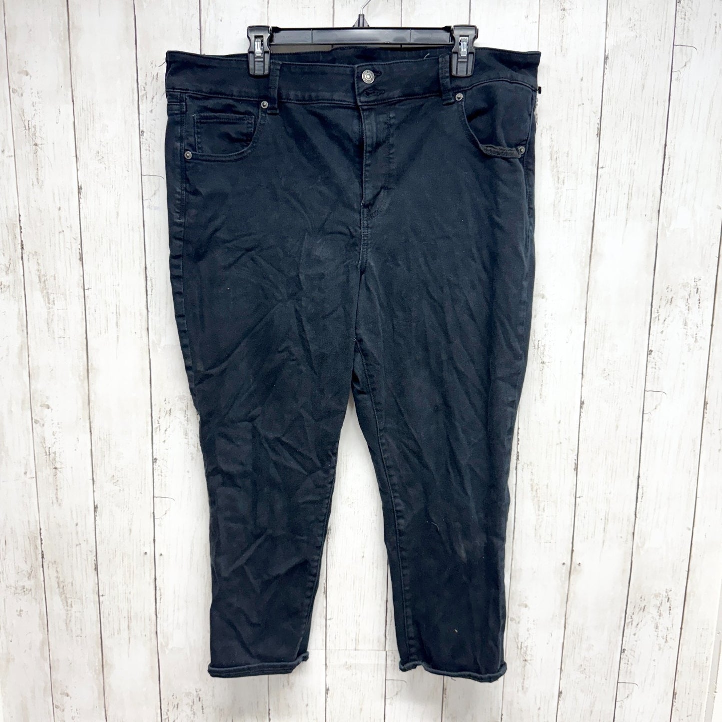 American Eagle Pants Women Size 22 Regular Black Next Level Stretch Artist Crop