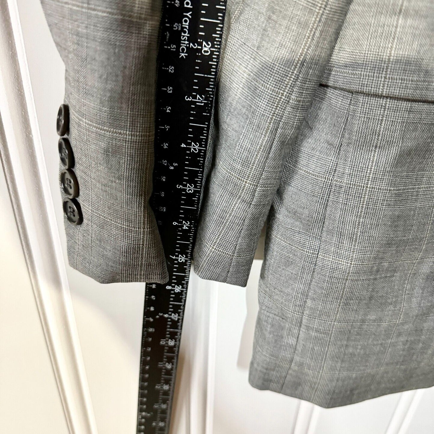 Brooks Brothers Suit Jacket Size 46R Grey 100% Wool Single Breasted Lined