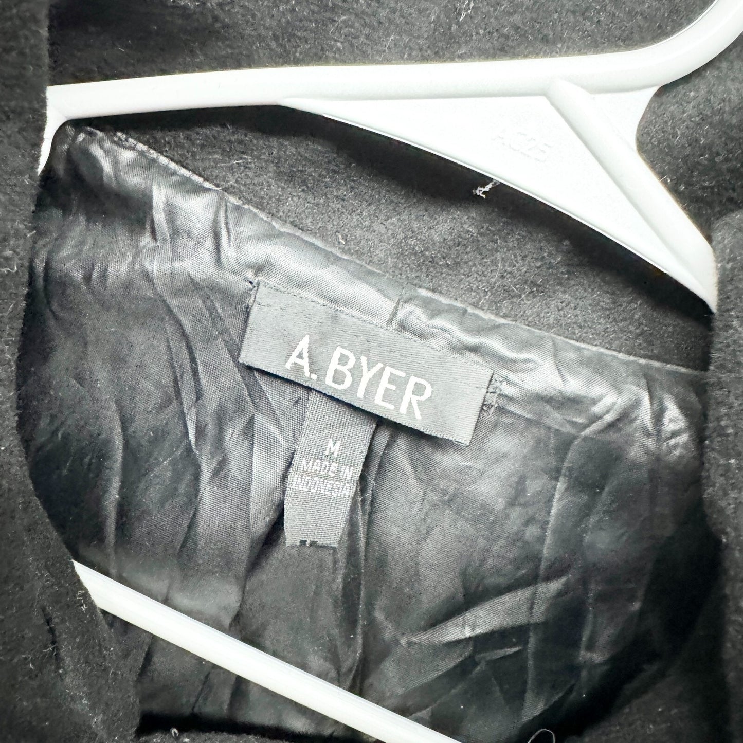 A. Byer Coat Women Medium Black Collared Peacoat Front Flap Over Button Pockets