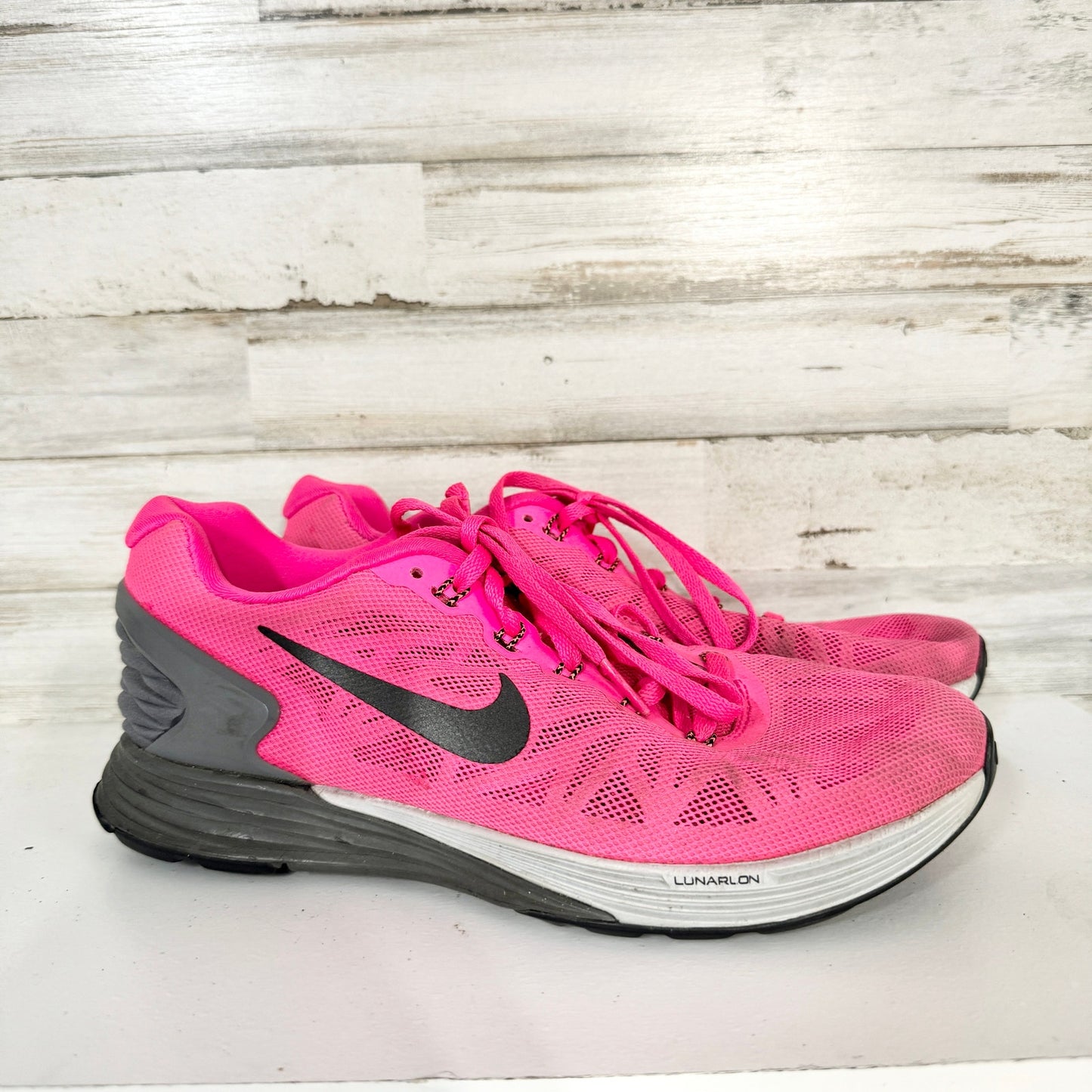 NIKE Womens Size 7.5 Lunarglide 6 654434-600 Pink Running Shoes Sneakers