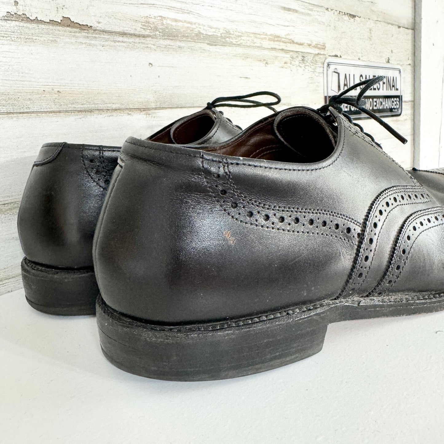 Allen Edmonds Longwing Blucher Derby Oxford Black Dress Shoes Size 10.5