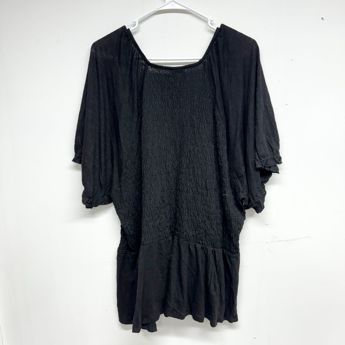 Torrid Womens Black NWT Stretch Ruffle Sleeve Short Sleeve Blouse Size 5X