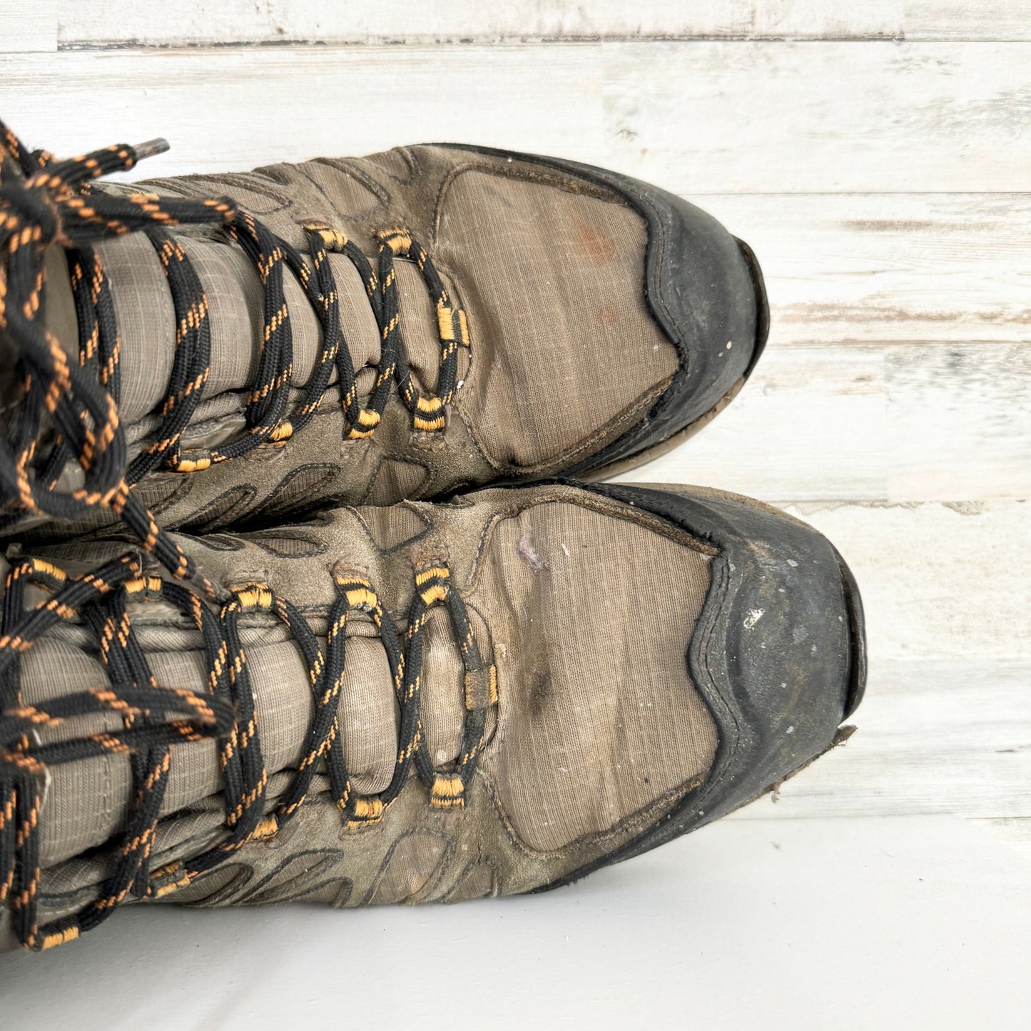 Wolverine Mens Fletcher Hiking Trail Boots Gray Black Lace Up Waterproof 13