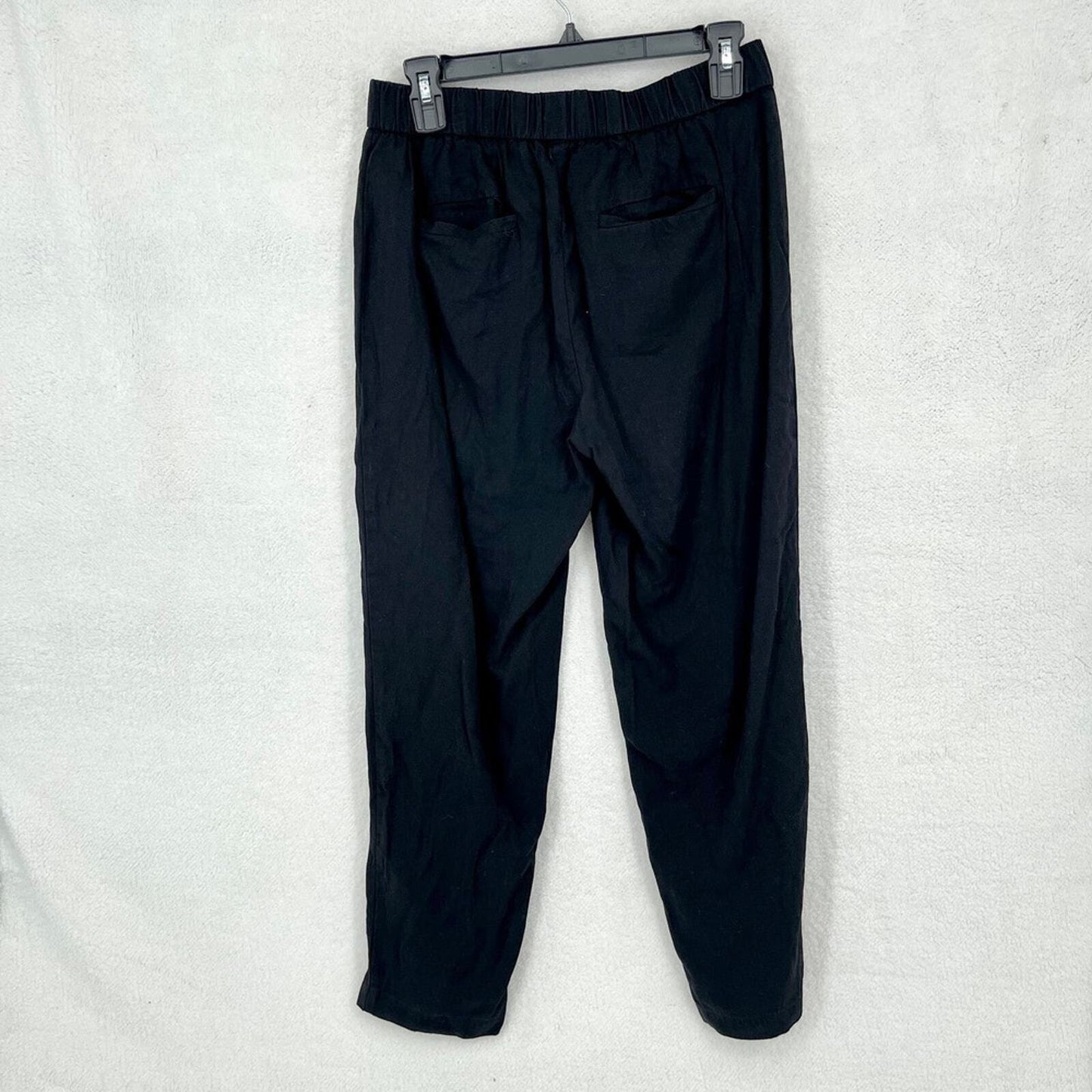 Eileen Fisher Black Trousers 100% Tencel Lyocell Mid Rise Pants Size Small