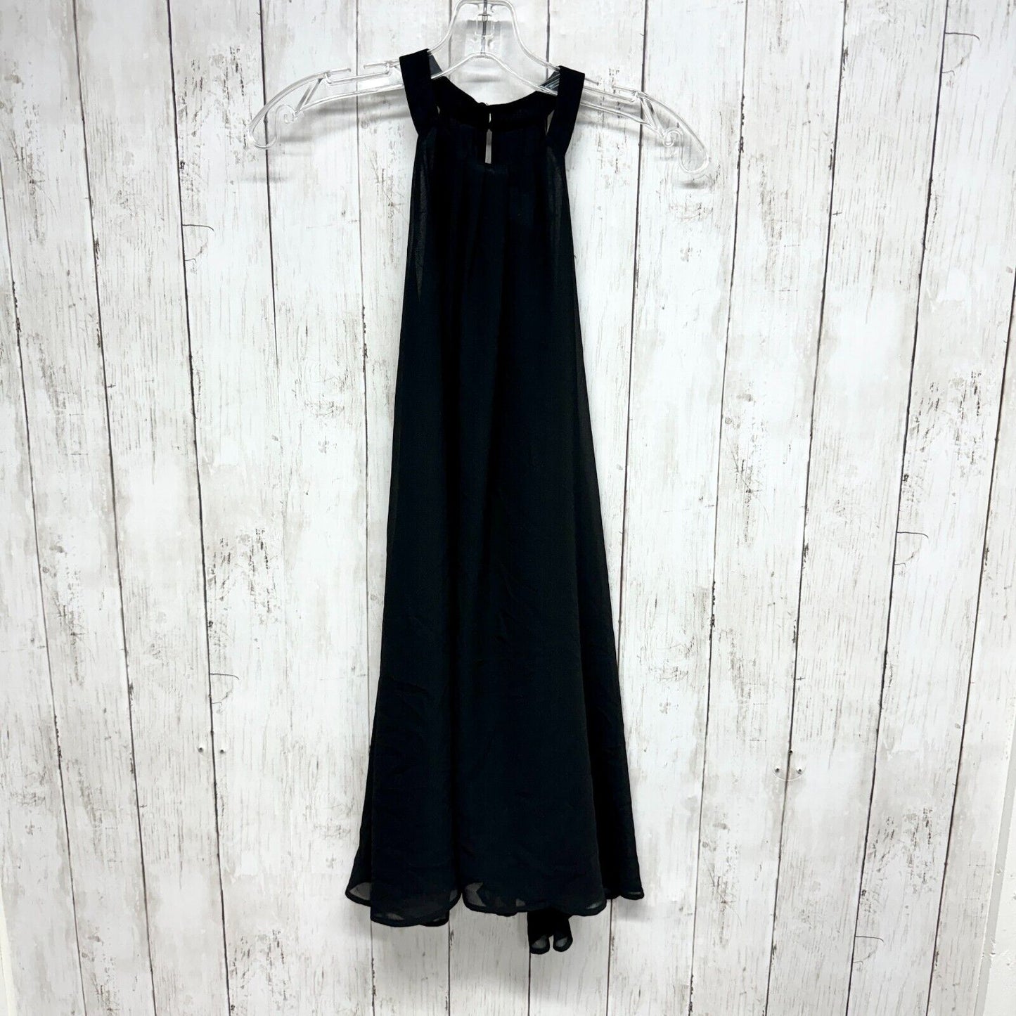 ASTR THE LABEL Dress Women Size XS Mini Haltered Neck Sleeveless Black Flat Lay