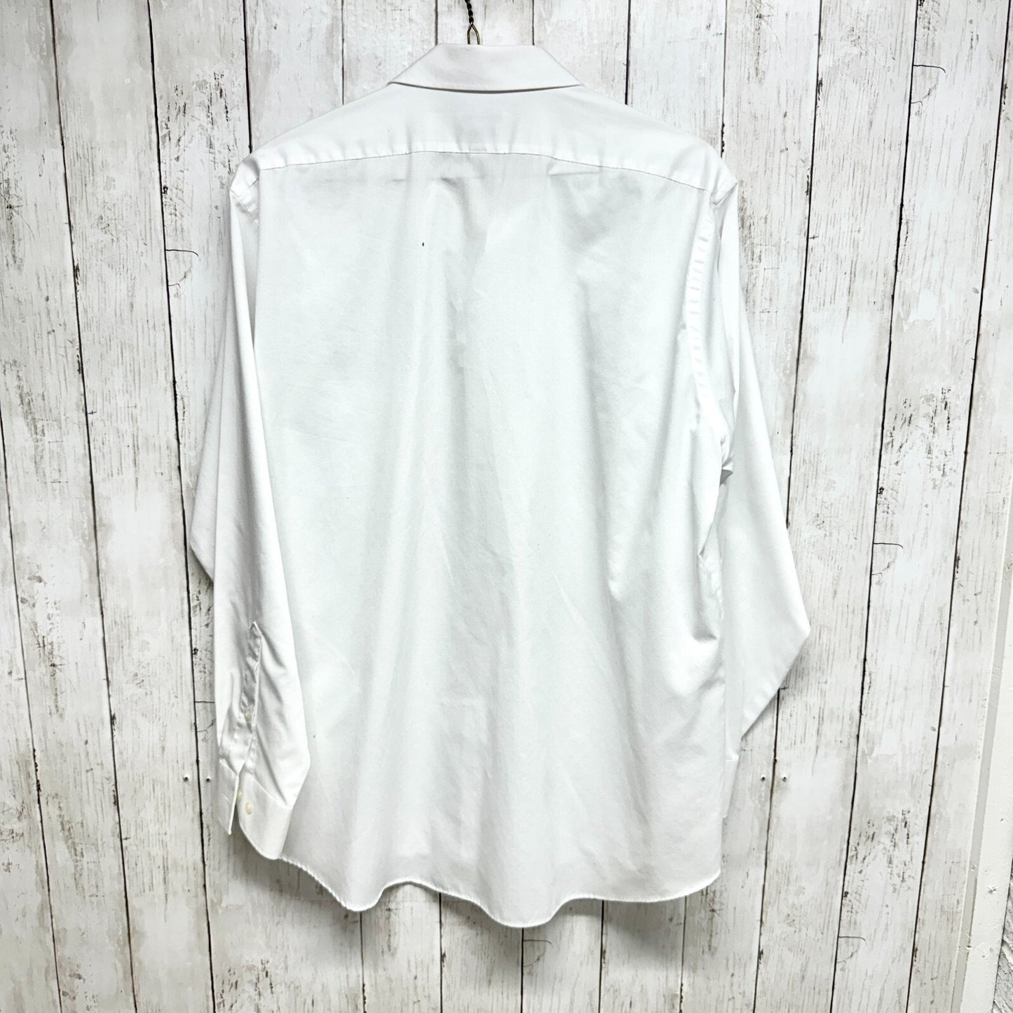 Van Heusen Shirt Men Size 17 34/36 Regular Fitting White Flex Collar Button Down