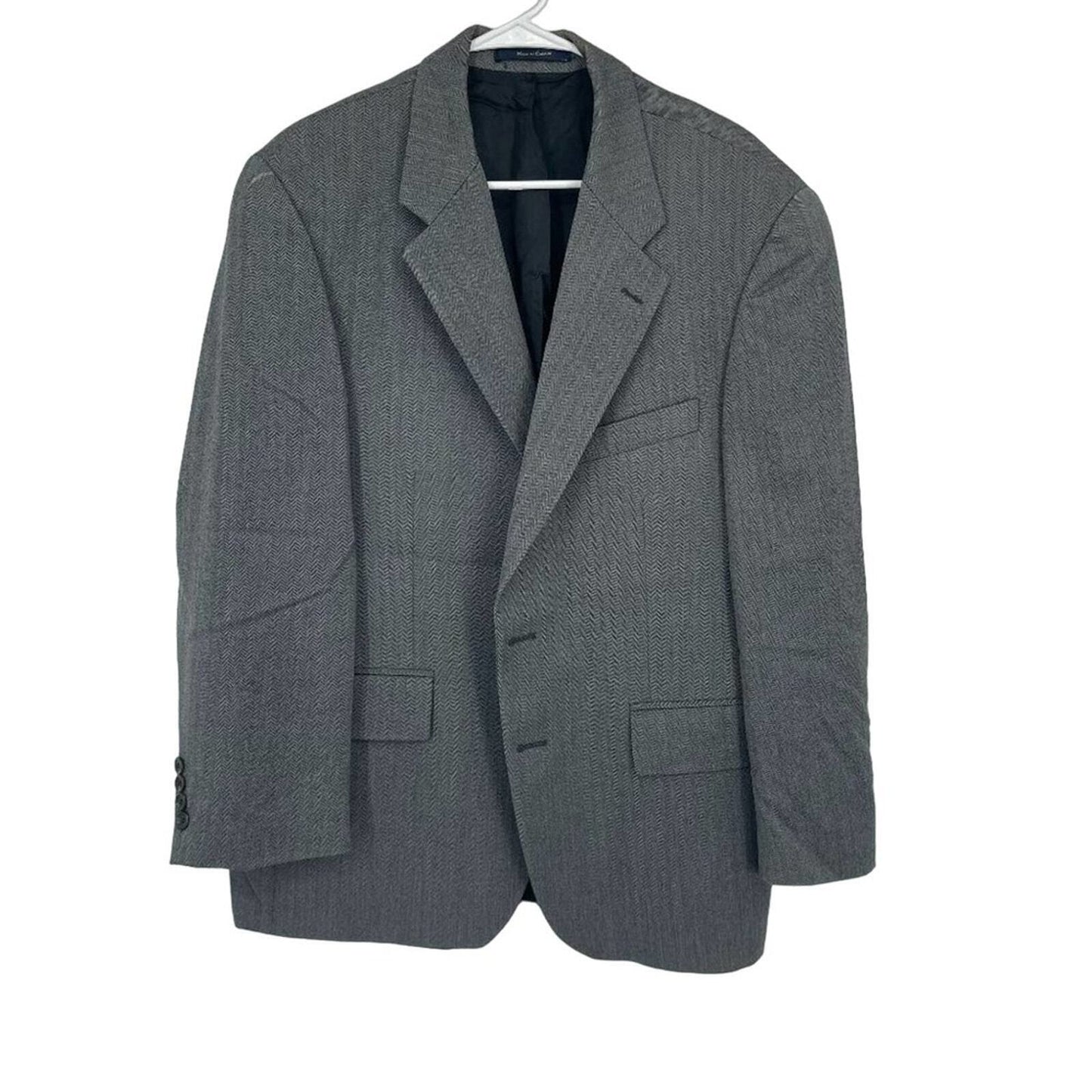 CHAPS/ RALPH LAUREN Suit Jacket Mens Size 42S Wool Blend Single Breasted Grey