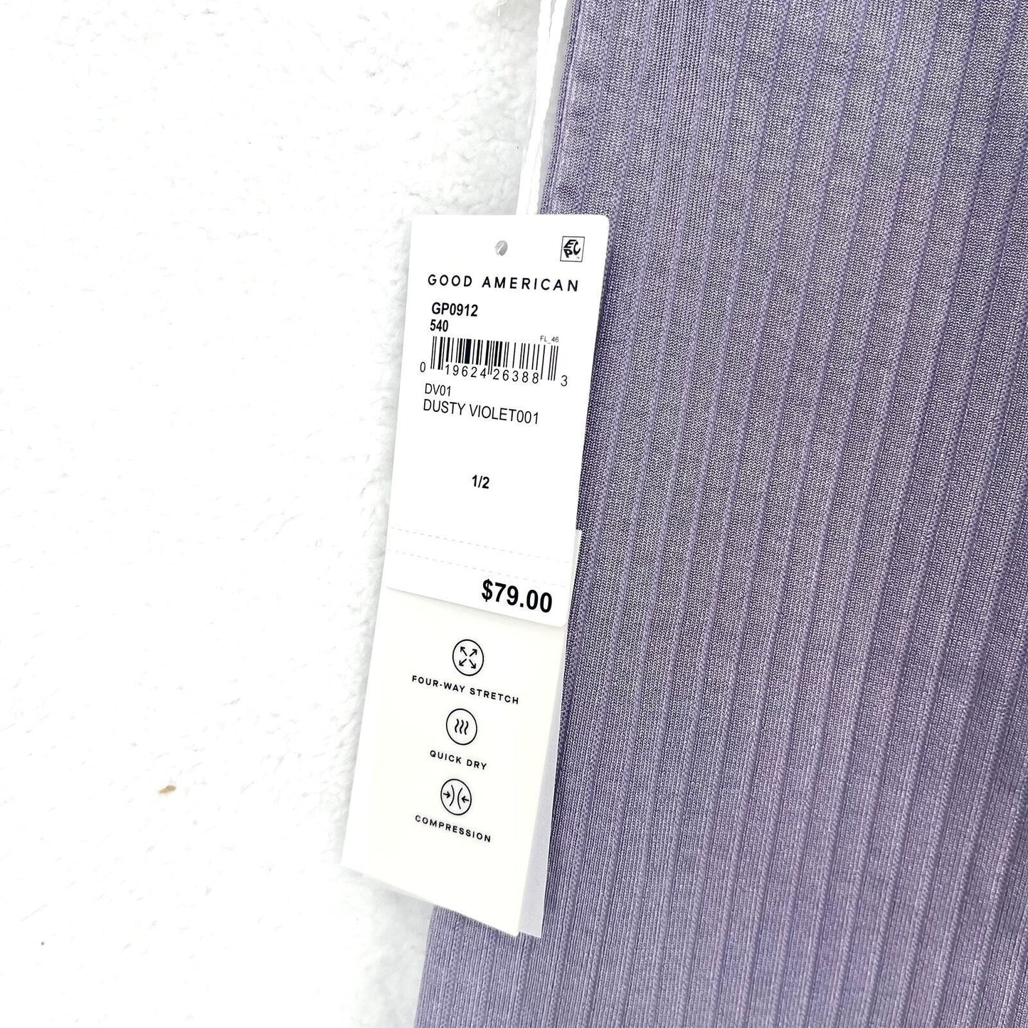 Good American Ribbed Dusty Violet High Waisted Leggings Size S/M