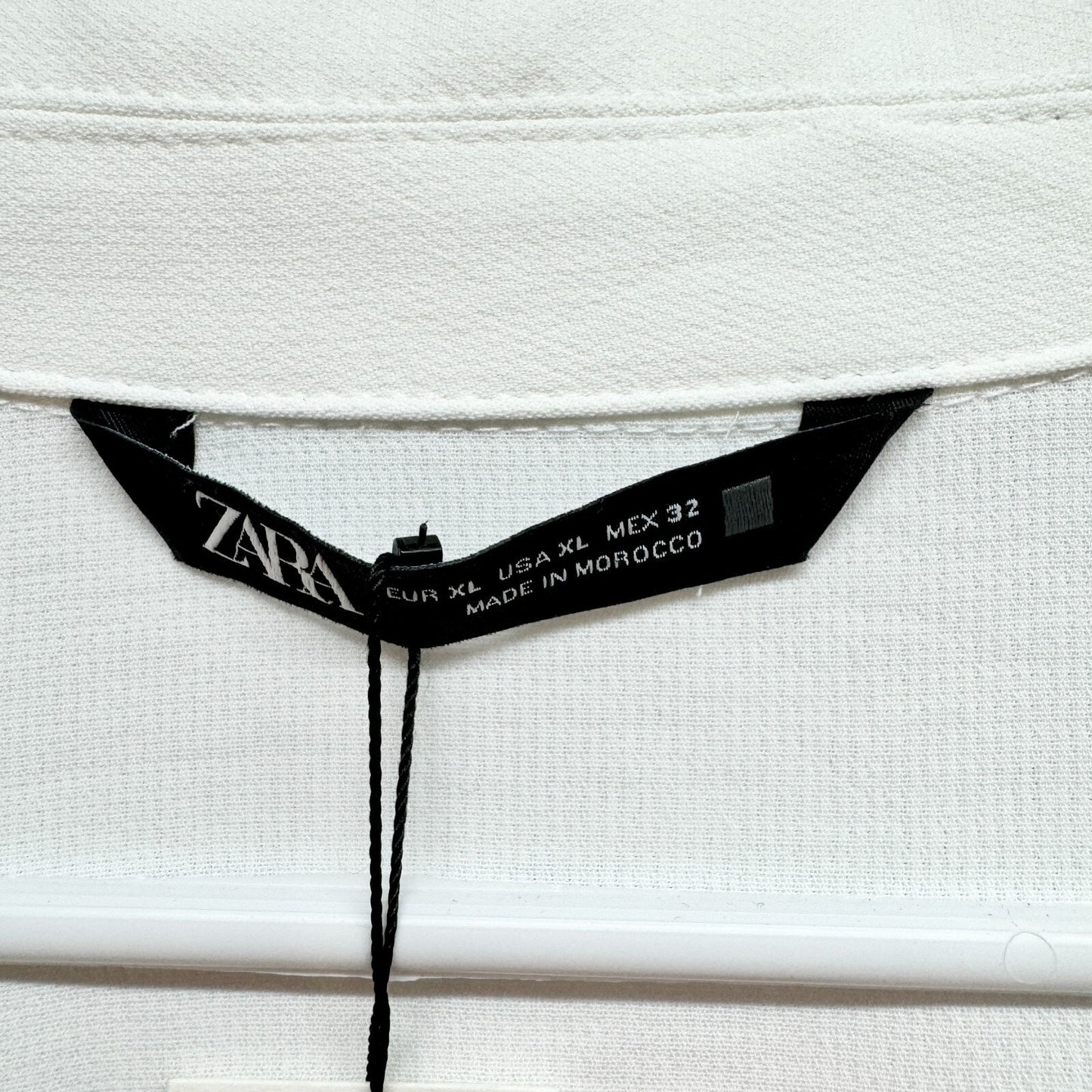 Zara Dress Women XL Off White Women's Cotton Blend Wrap Front Mini Short Sleeve