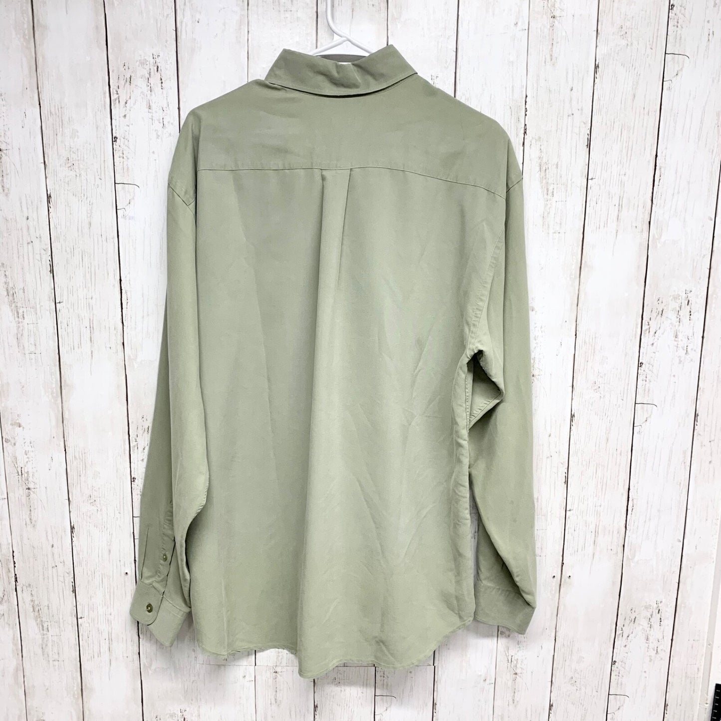 Ted Baker Shirt Mens Size 2 Long Sleeve Collared Button Down Sage Green Preppy