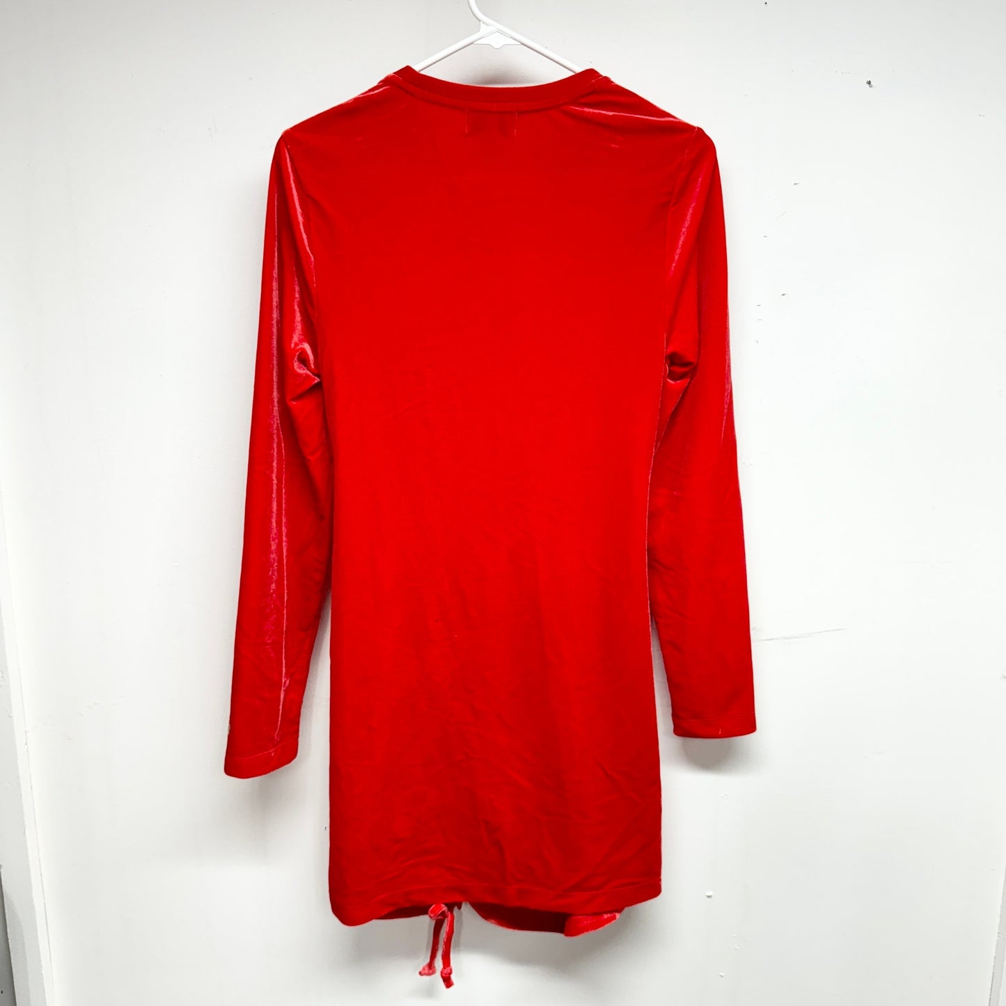 Juicy Couture Women Red Velvet Rutched Mini Dress Size Large