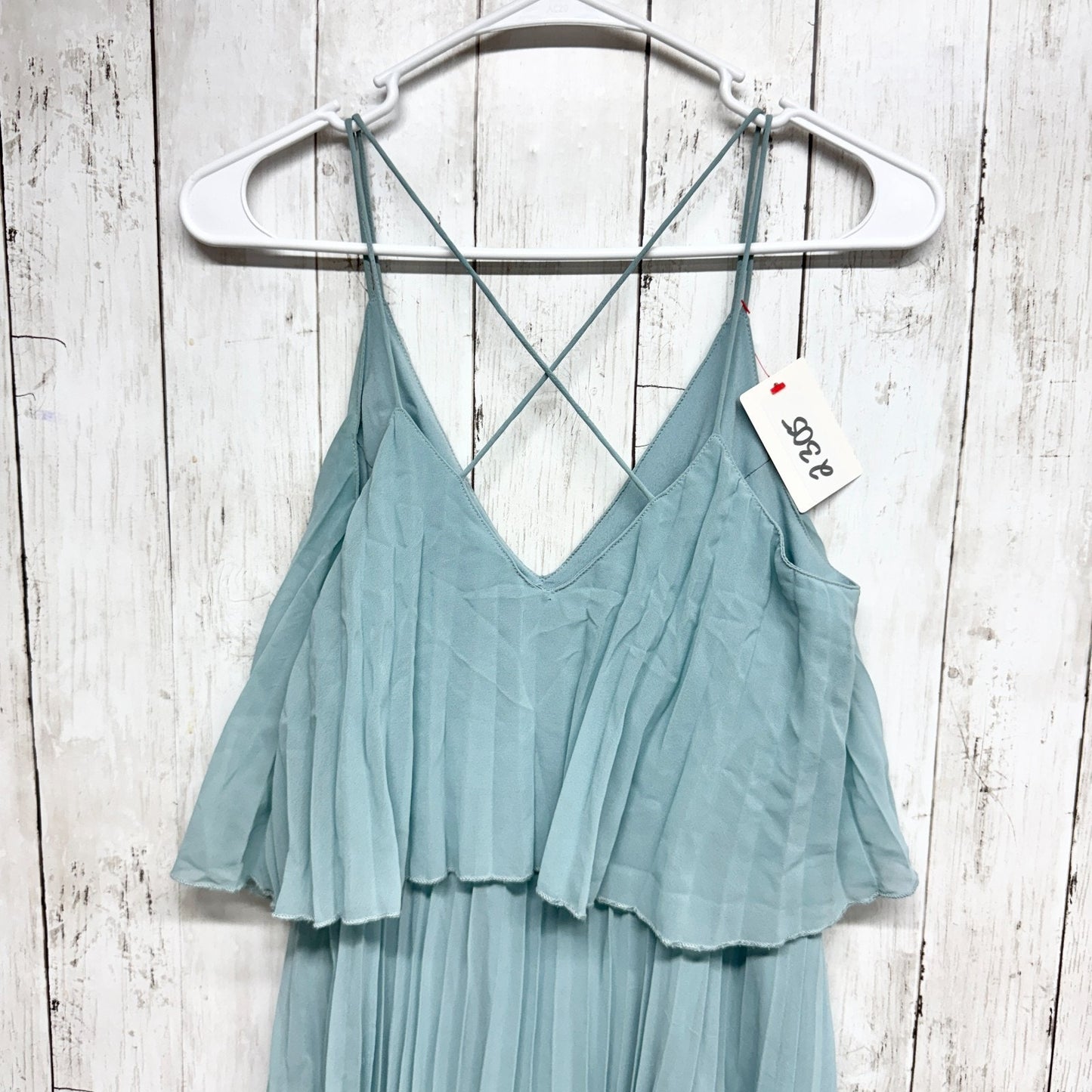 Asos Dress Women Size 4 Pleated Sleeveless Crop Top Midi Crossback Elegant Glam
