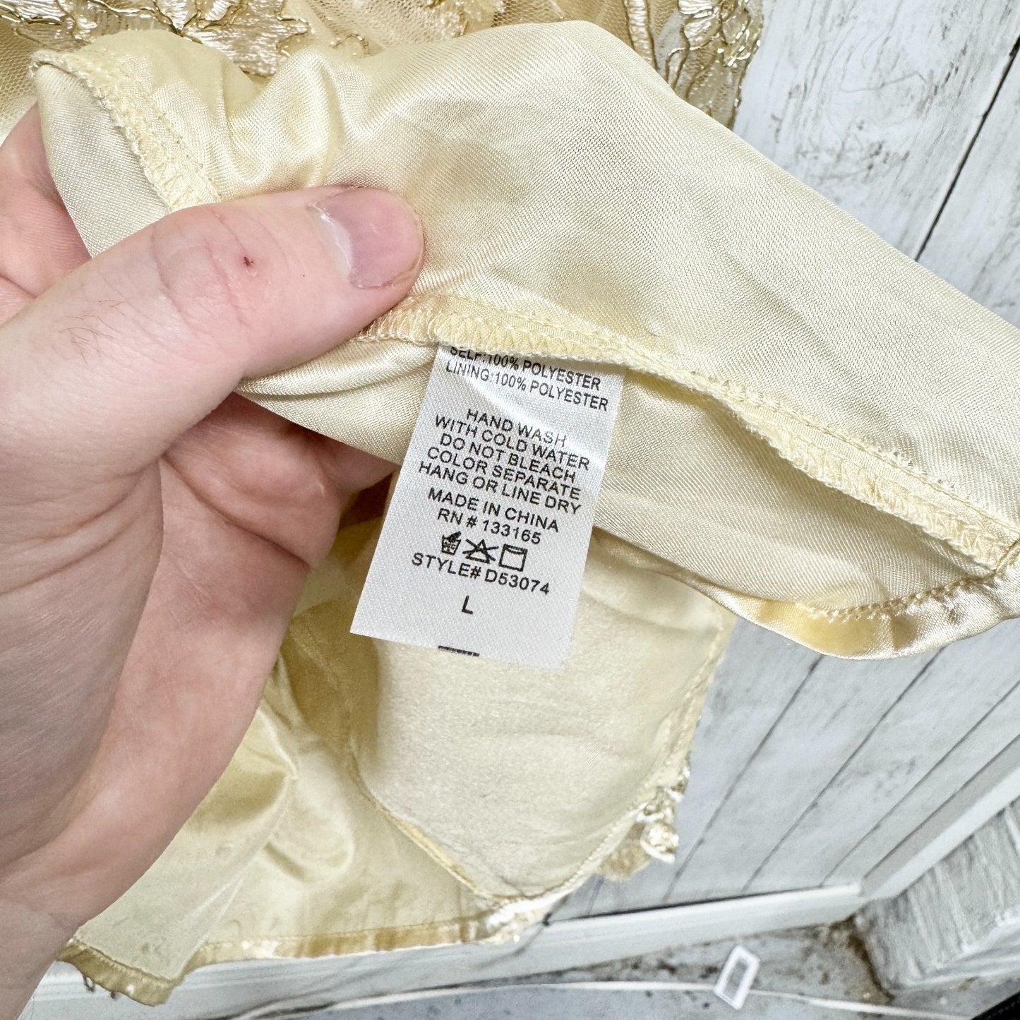 Altar'd State Dress Women Size Large Ivory Gold Sequin Detail Sleeveless Mini