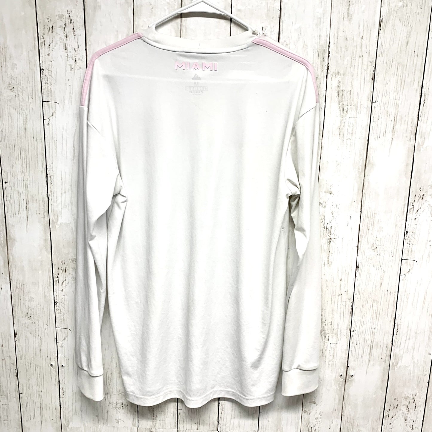 Adidas Women Size M White Inter Miami CF Aeroready MLS Soccer Casual Jersey LS