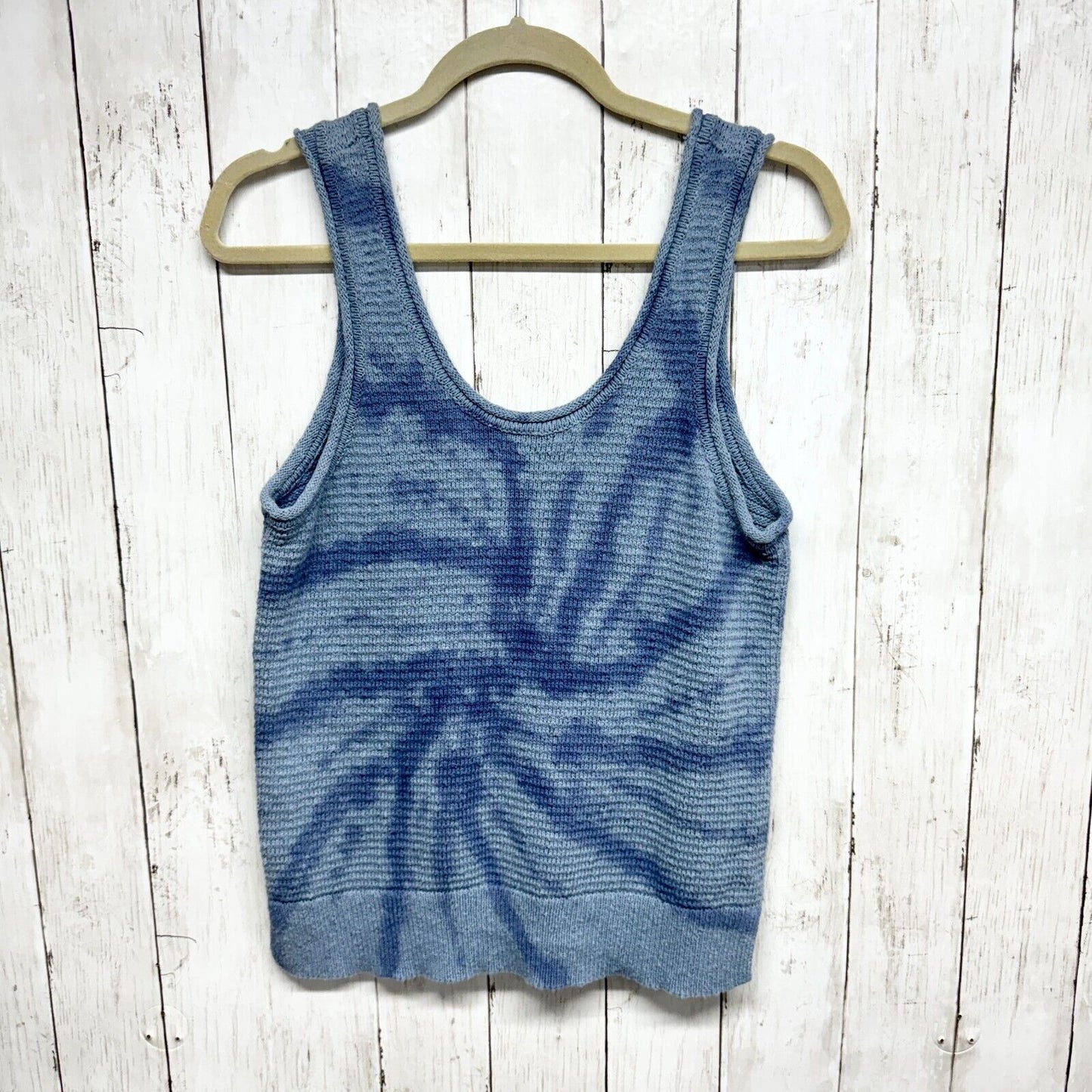 Madewell Tank top Women Sz Medium Knit Blue Tie Dye Fairview Sweater Tank Beach