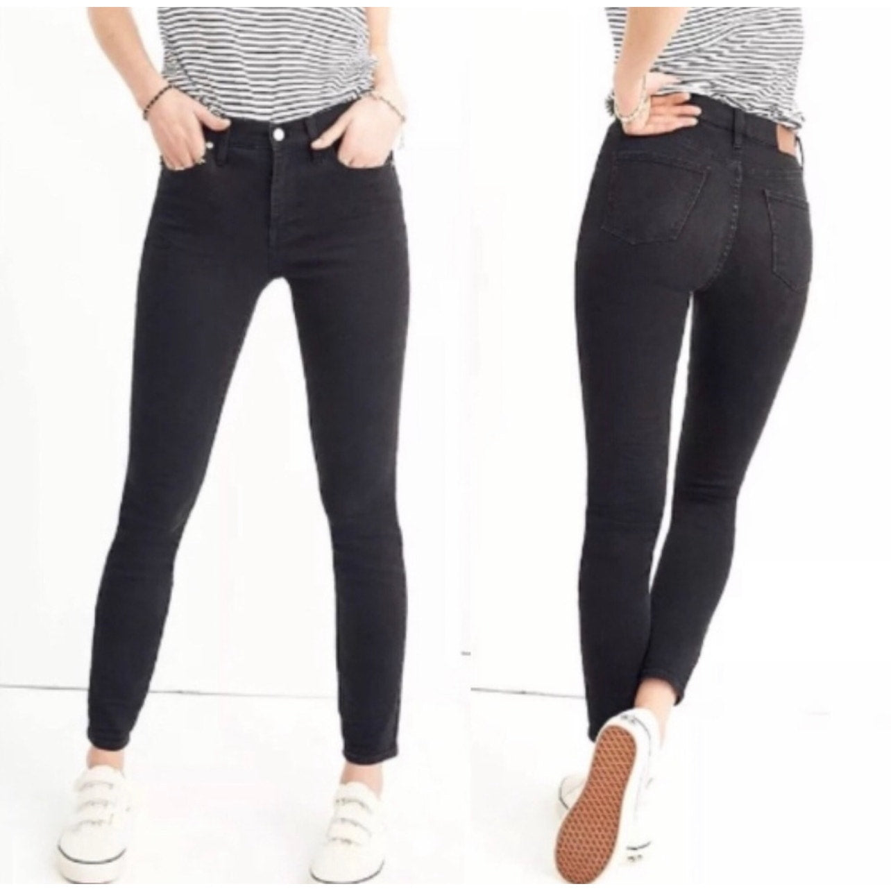 Madewell High Riser Skinny Jeans in Black Lunar Wash Women's Size 27