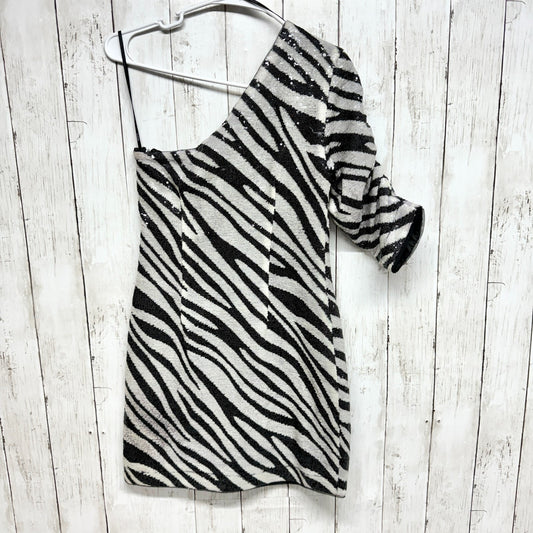 GUESS Dress Women Size Small One Shoulder Zebra Glow In the dark cocktail mini